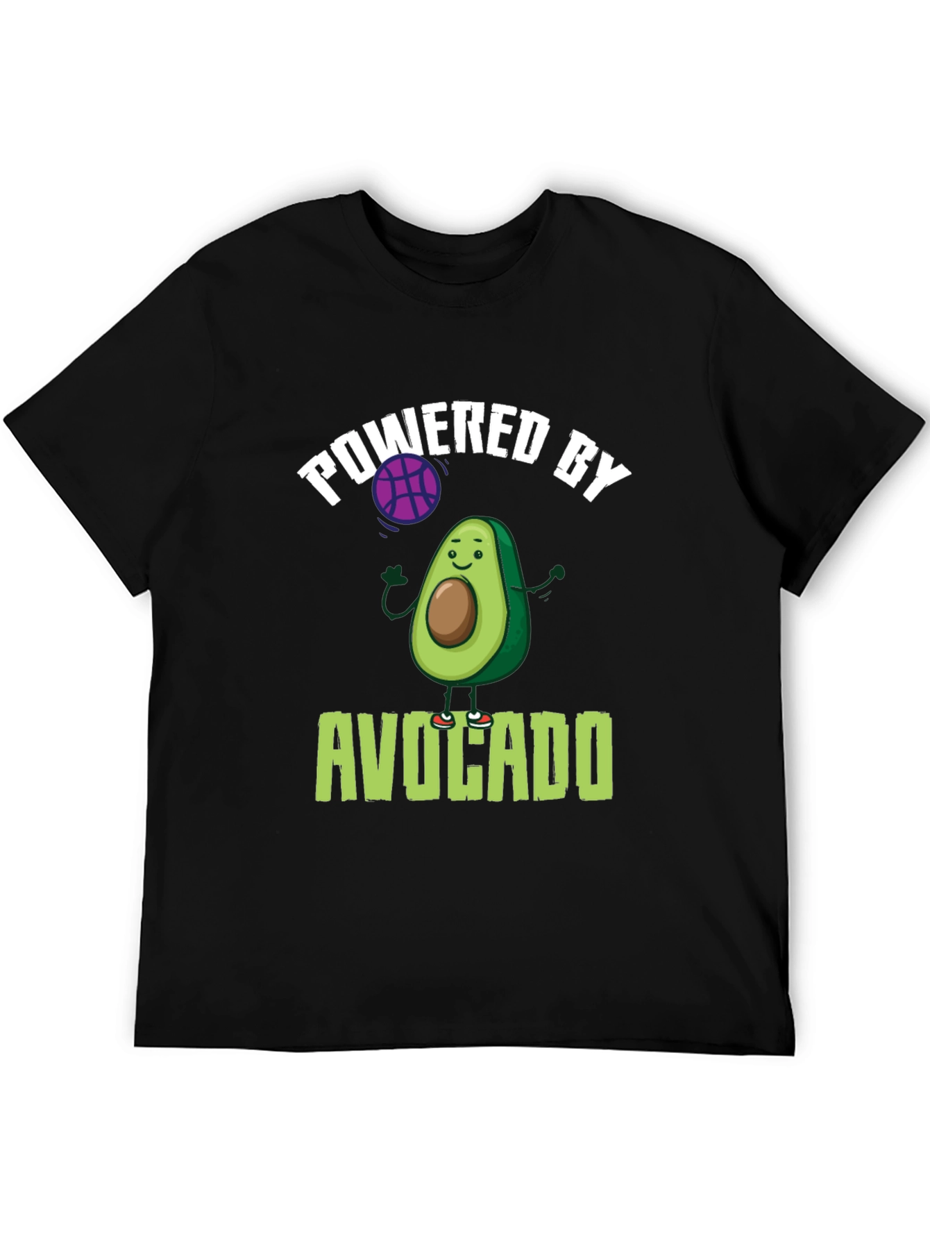 Black Powered by Avocado Black T-Shirt view 5