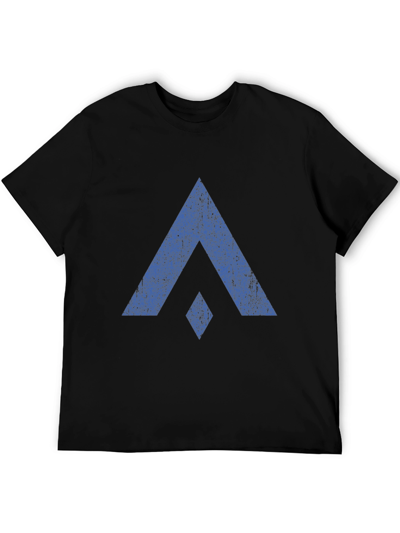 Black Blue Distressed Graphic Print Black Tee view 5