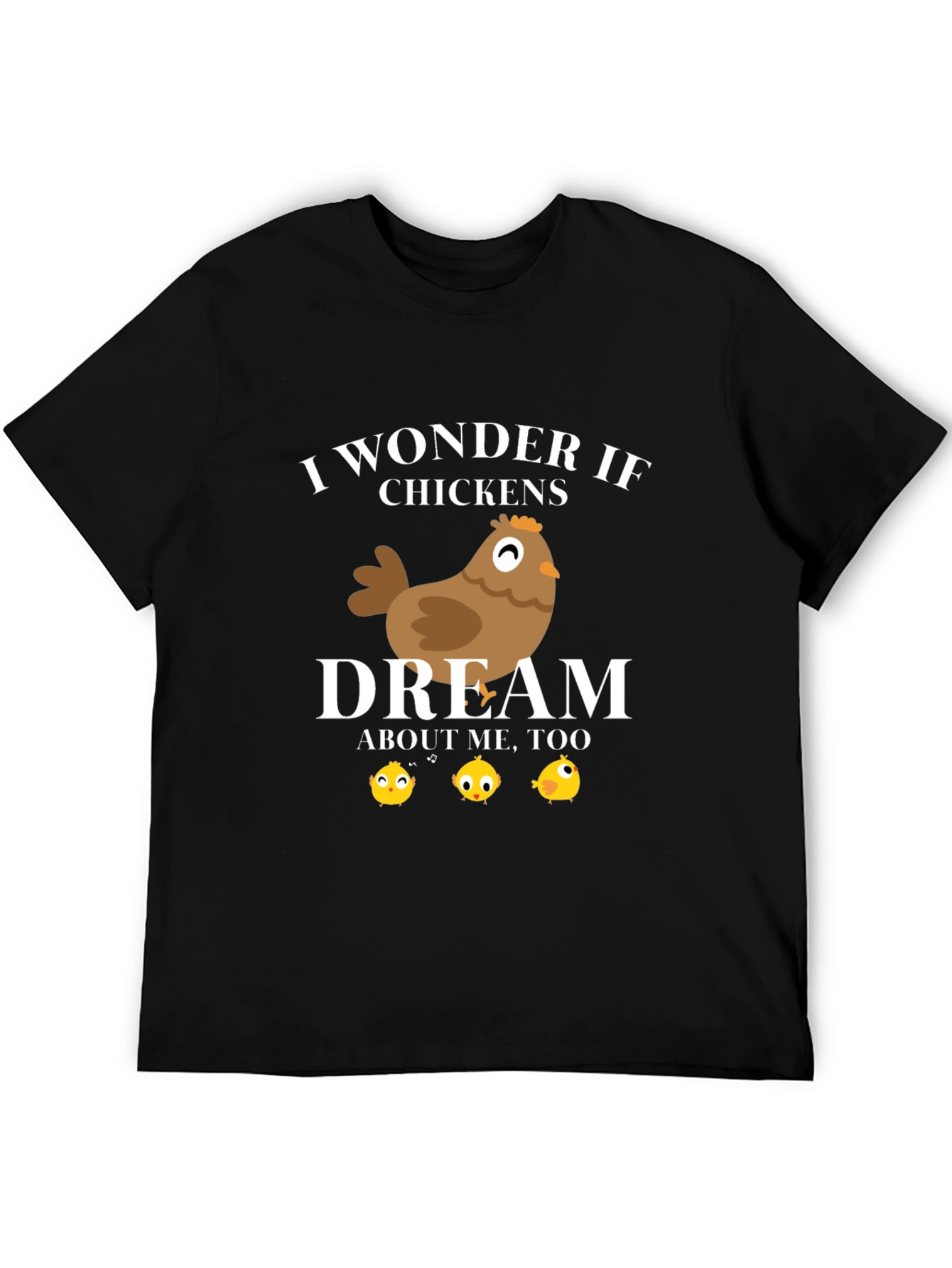 Black Funny Chicken Dream Graphic T-Shirt view 5