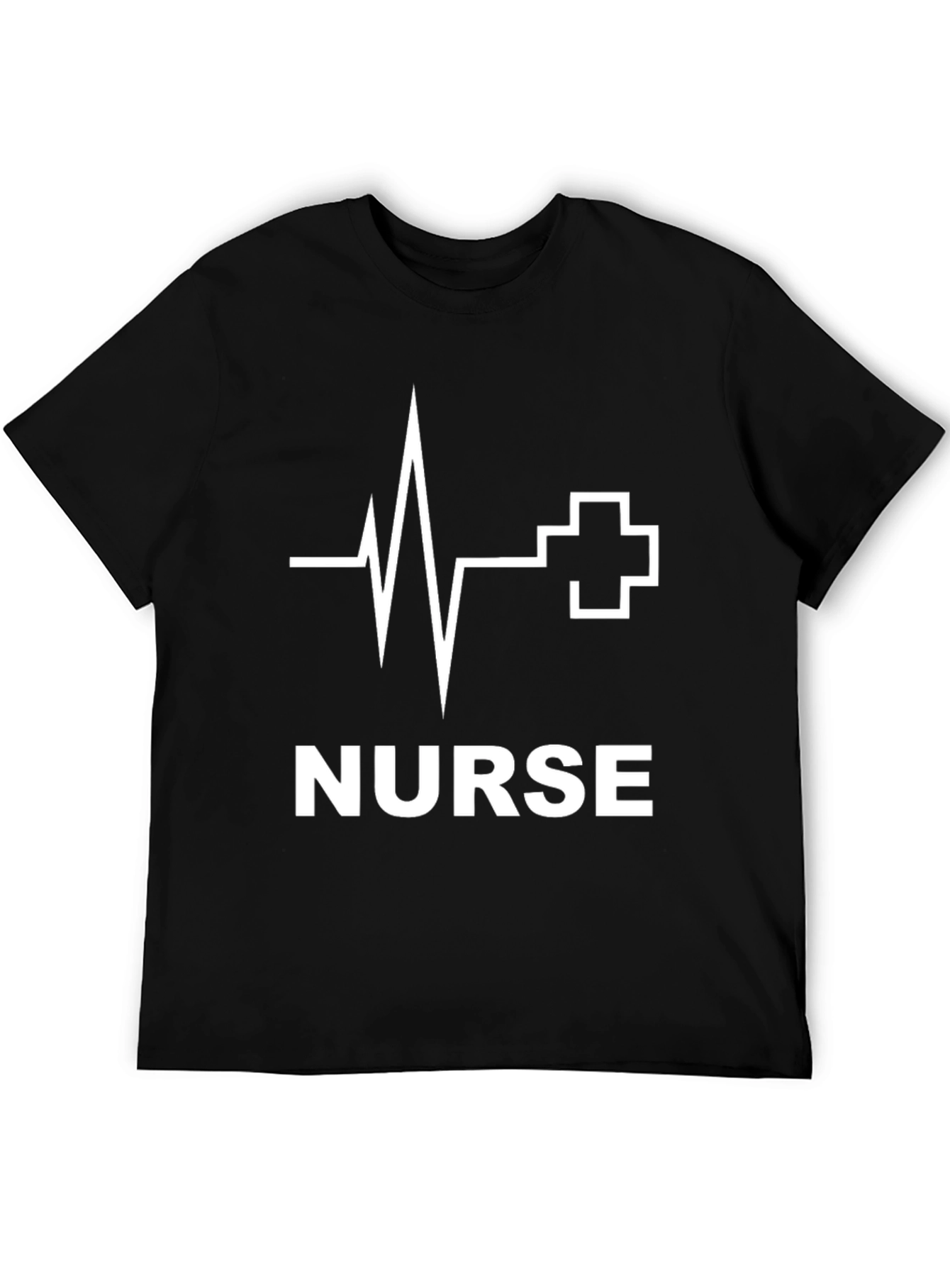 Black Nurse Heartbeat Graphic T-Shirt - Stylish and Comfortable view 5