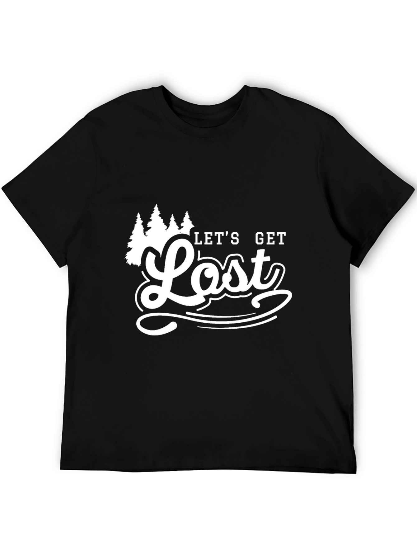 Black Let's Get Lost Graphic T-Shirt - Black view 5