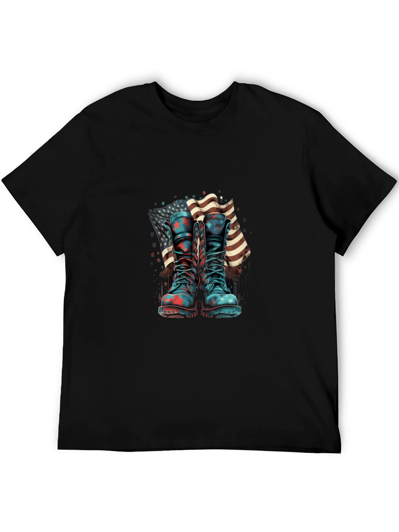 Patriotic Boots & Flag Graphic T-Shirt - 5