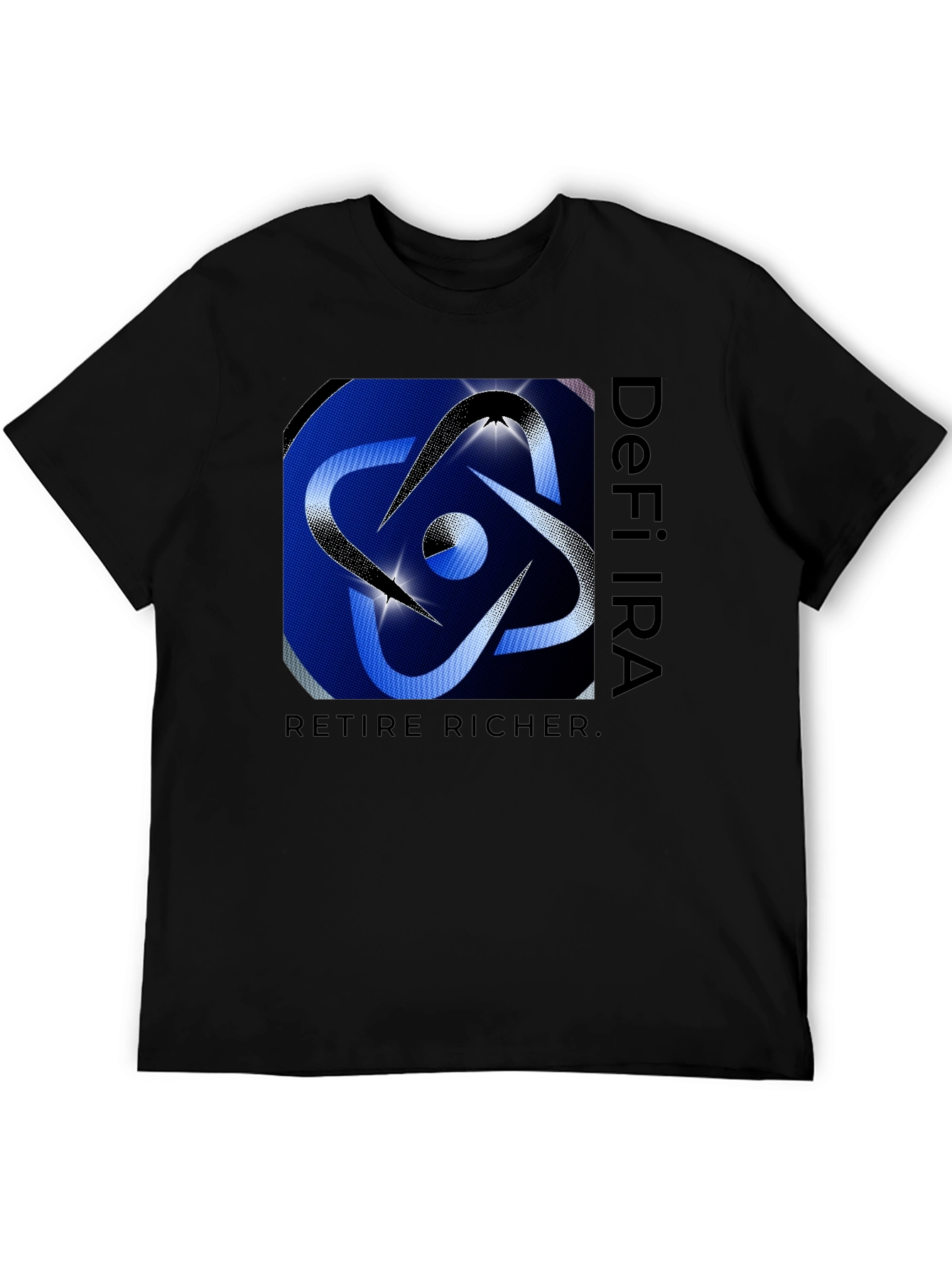 Black DeFi IRA Retire Richer Black T-Shirt view 5