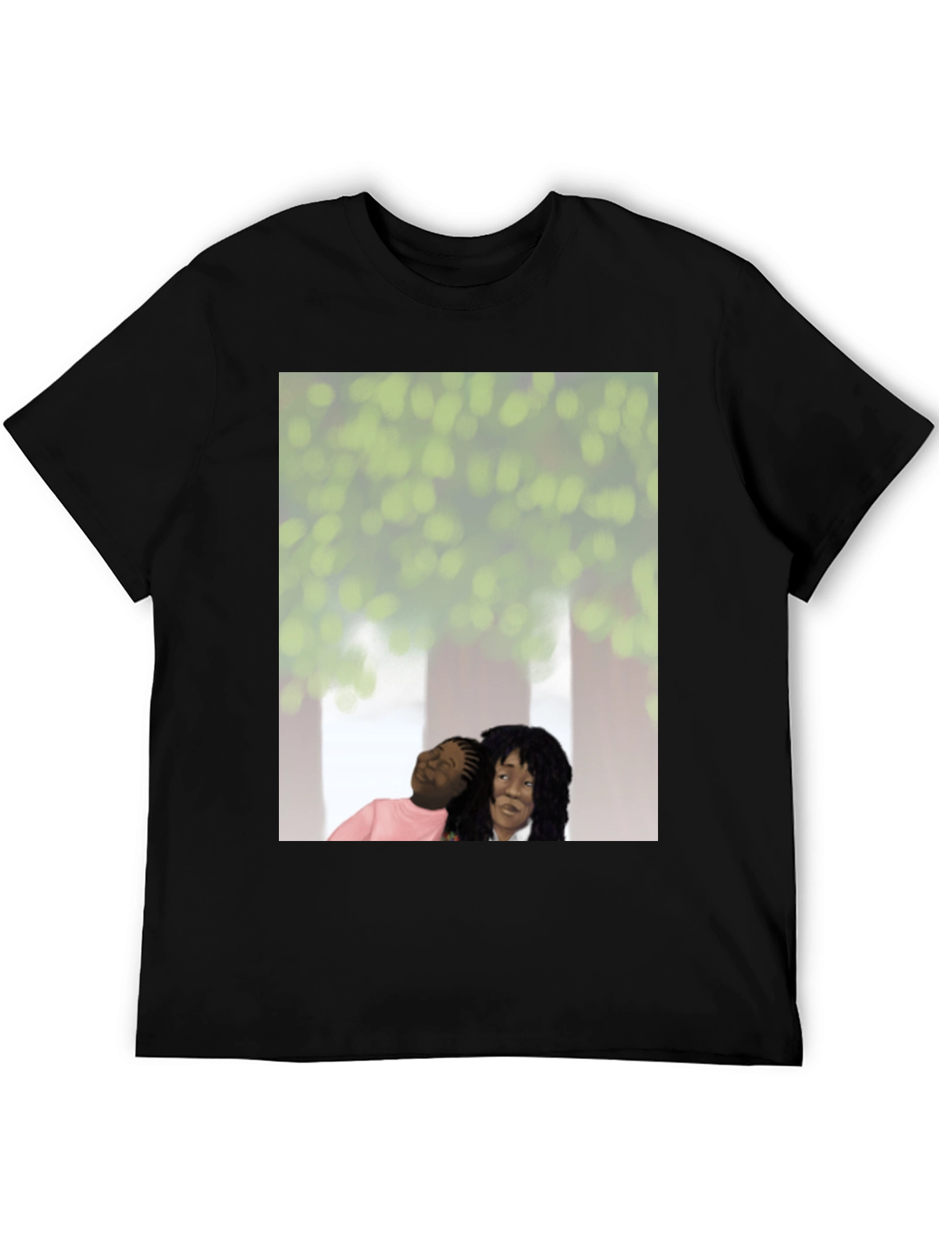 Black Unique Graphic Tee - Embracing Love view 5
