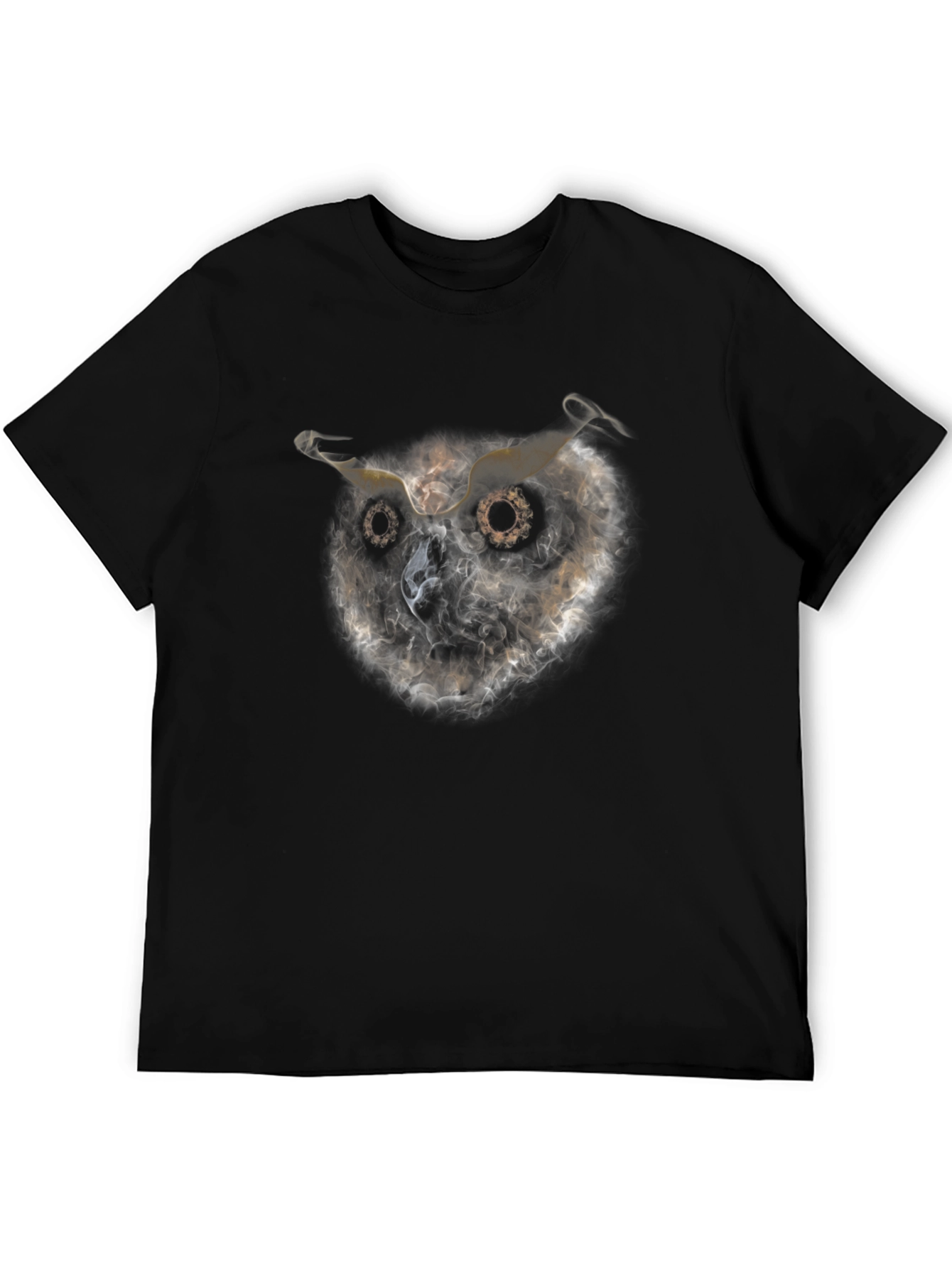 Black Owl Smoke Art Black T-Shirt view 5