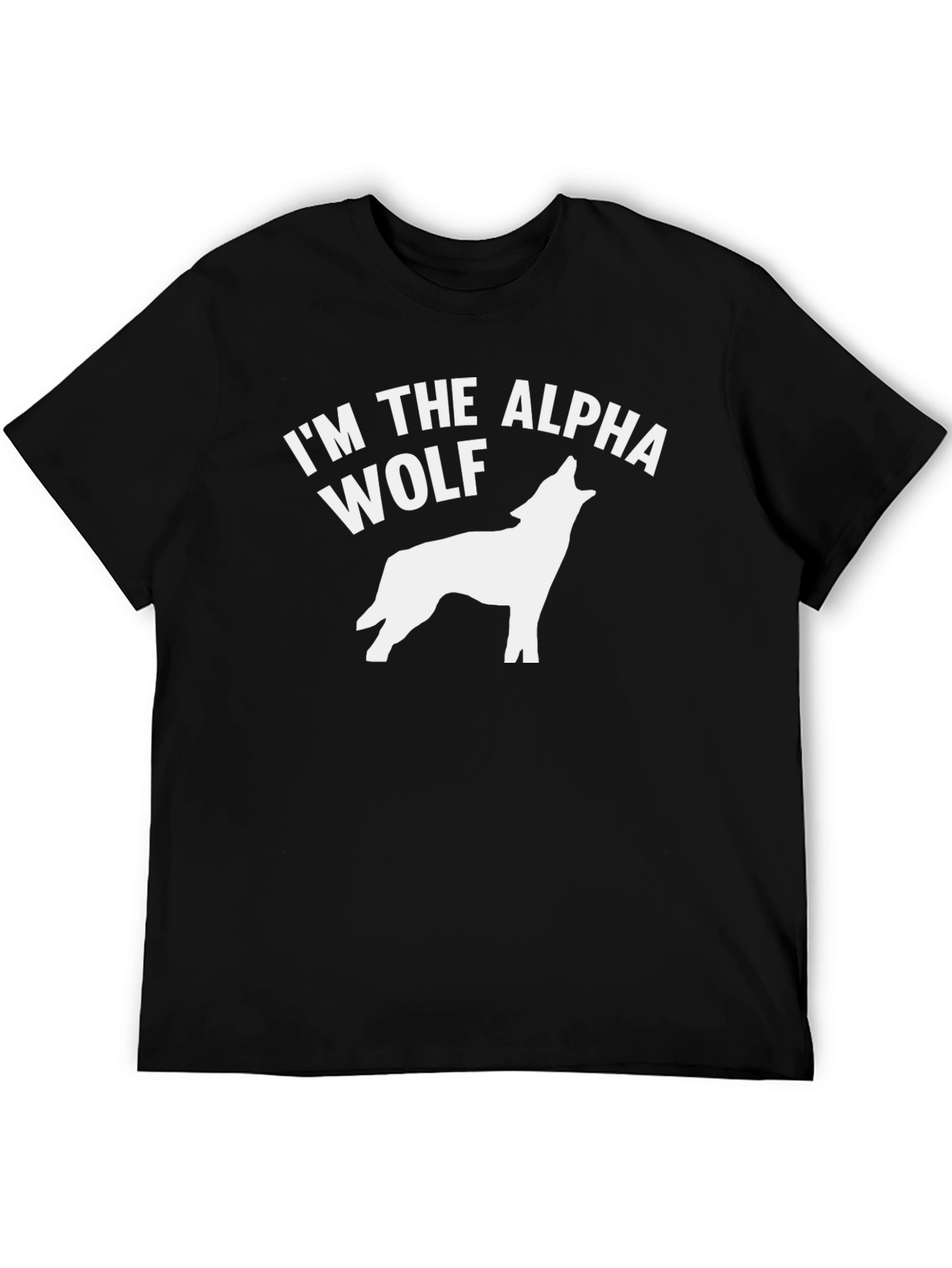 Black Alpha Wolf Graphic Tee - Black Cotton T-Shirt view 5