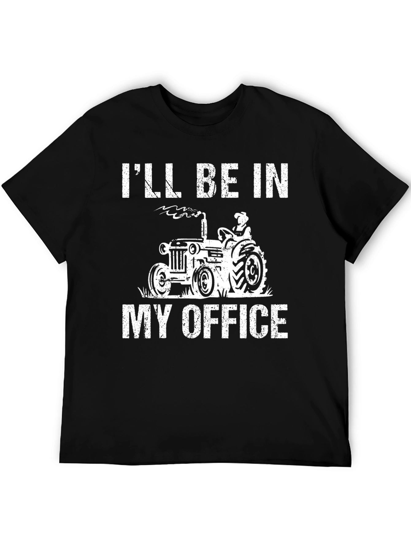 Black I'll Be In My Office Tractor T-Shirt - Funny Farm Tee view 5
