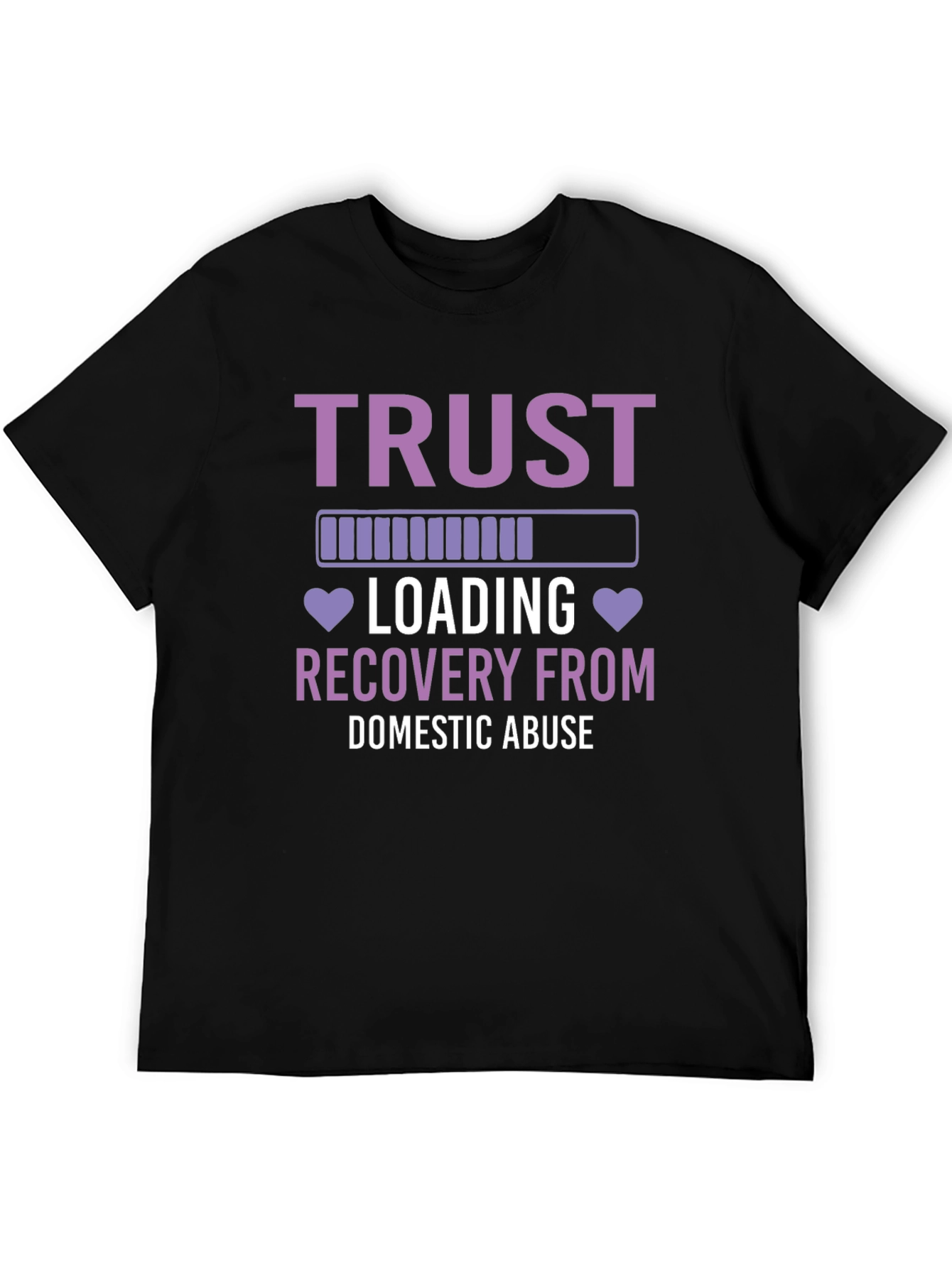Black Trust Recovery Tee: Domestic Abuse Awareness view 5