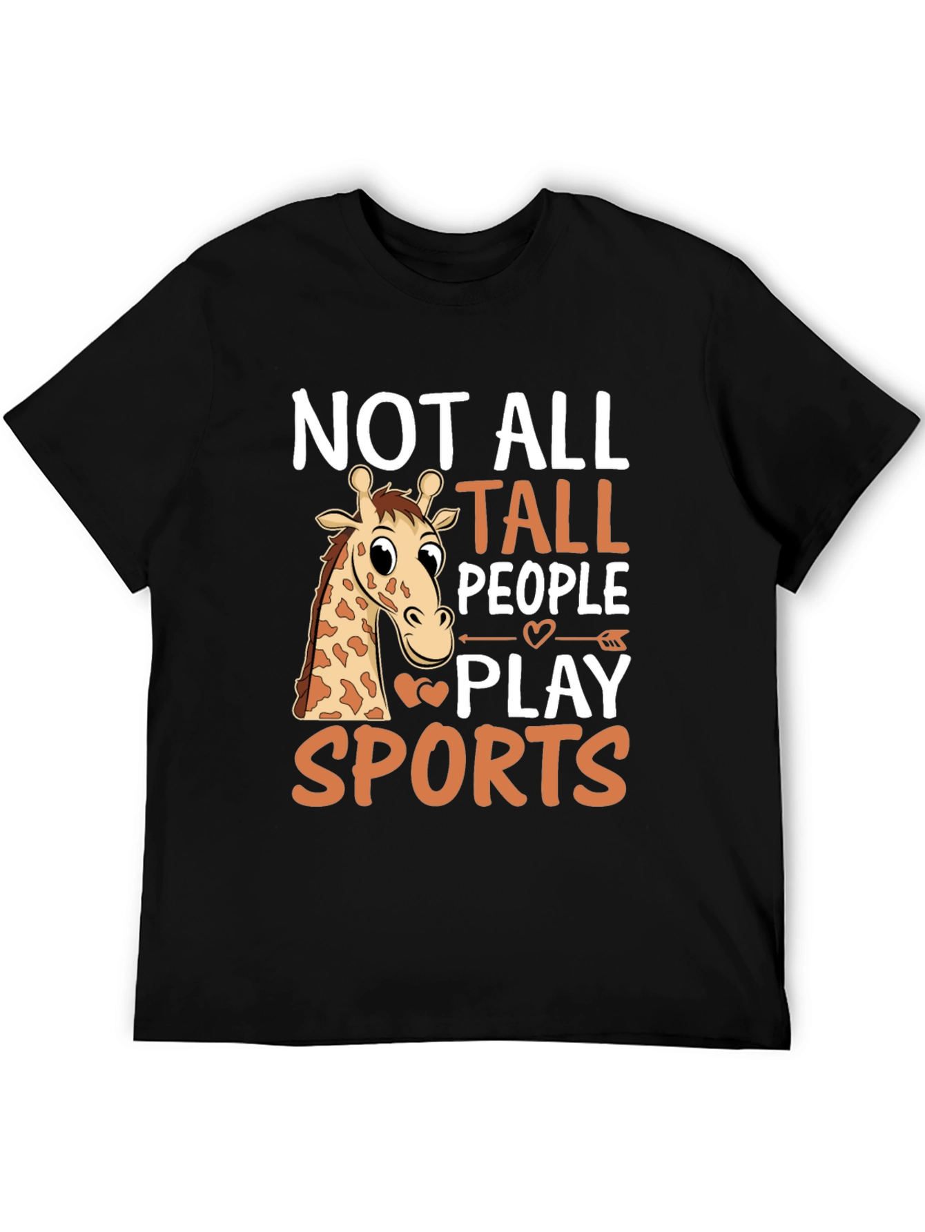 Black Funny Giraffe T-Shirt: Not All Tall People Play Sports view 5