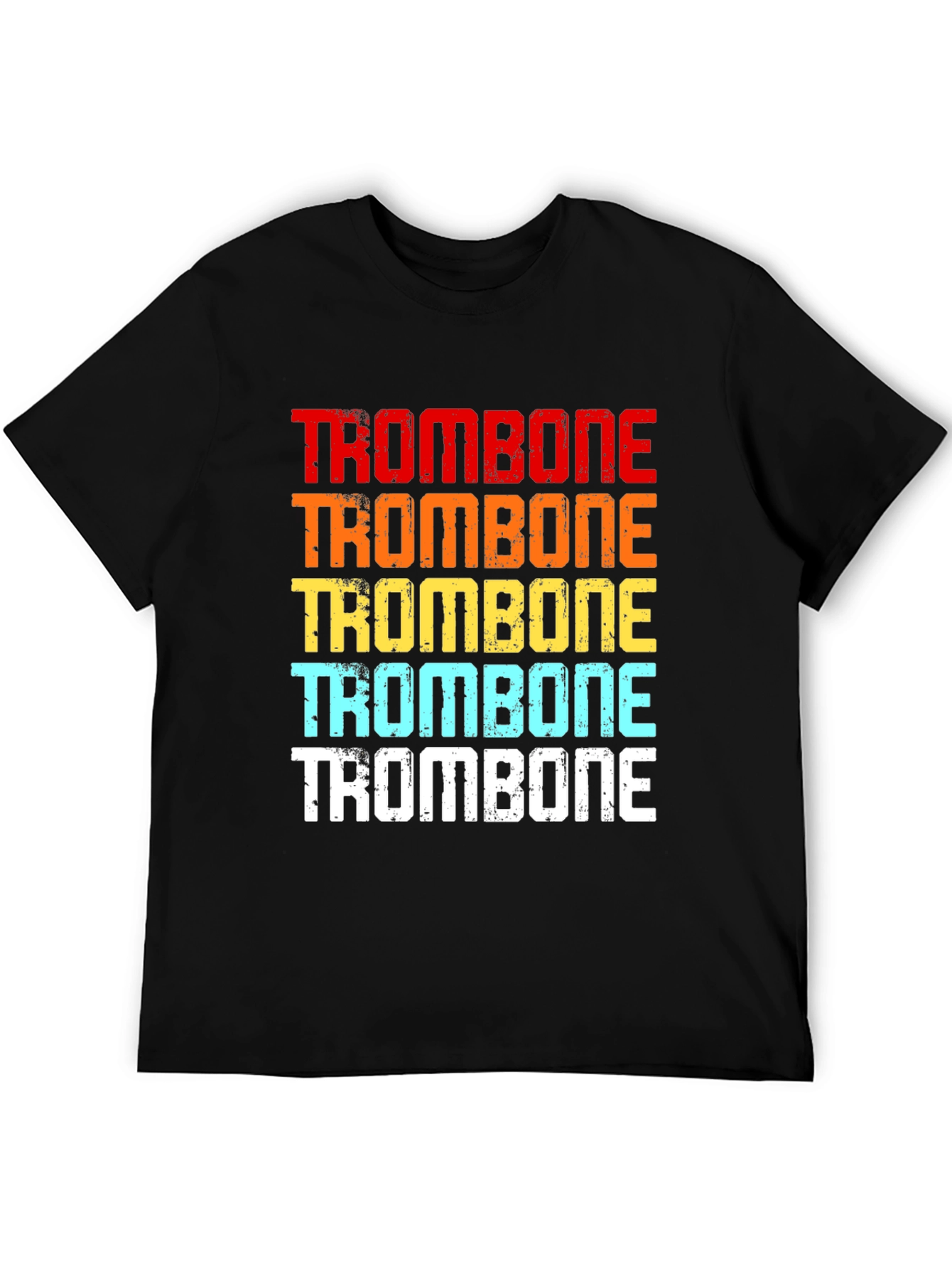 Black Retro Trombone Player Graphic Tee view 5