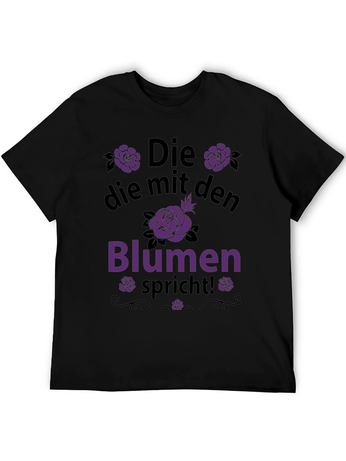 Black Die mit den Blumen Spricht T-Shirt view 5