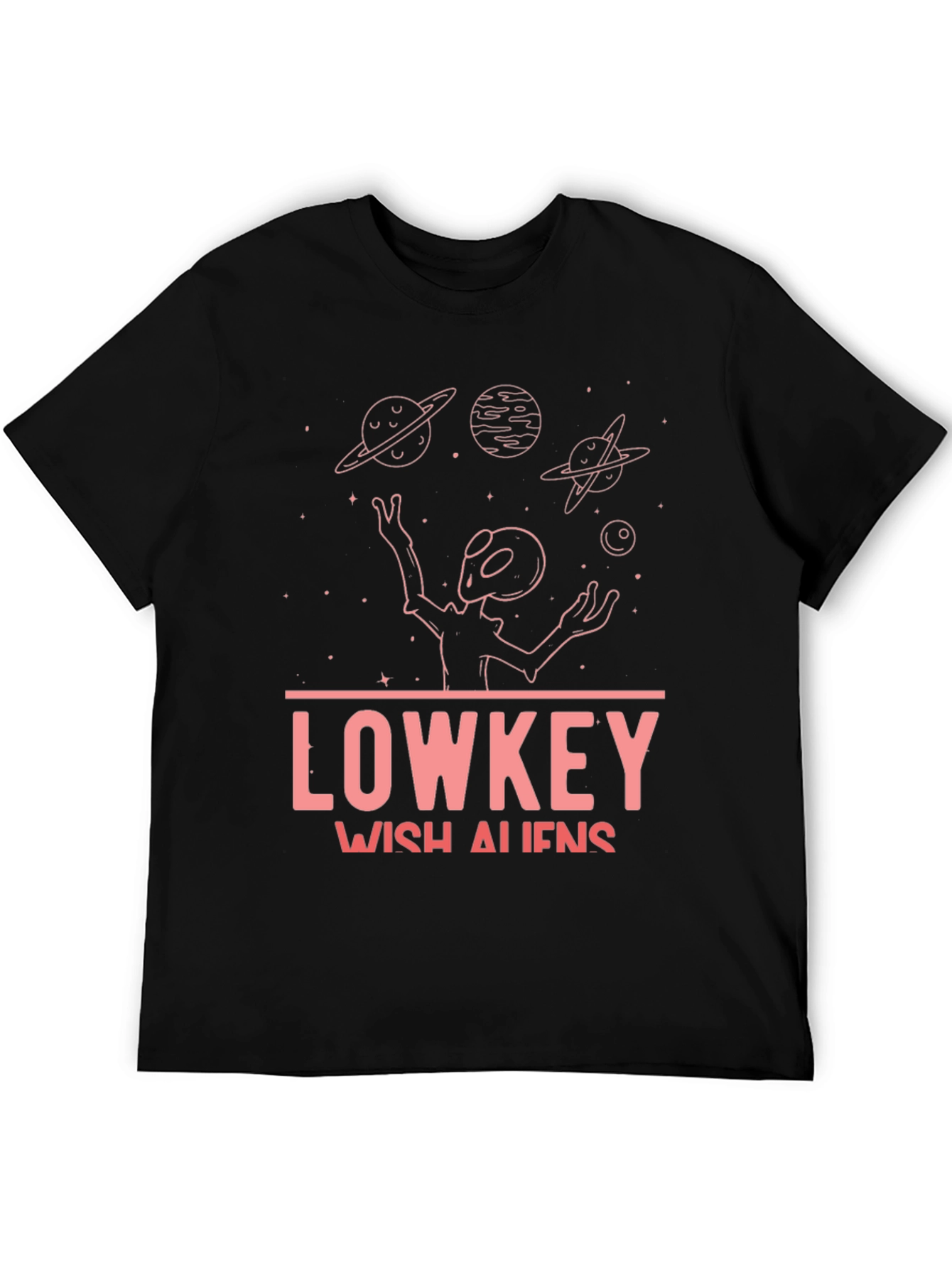 Black Lowkey Wish Aliens Black T-Shirt view 5