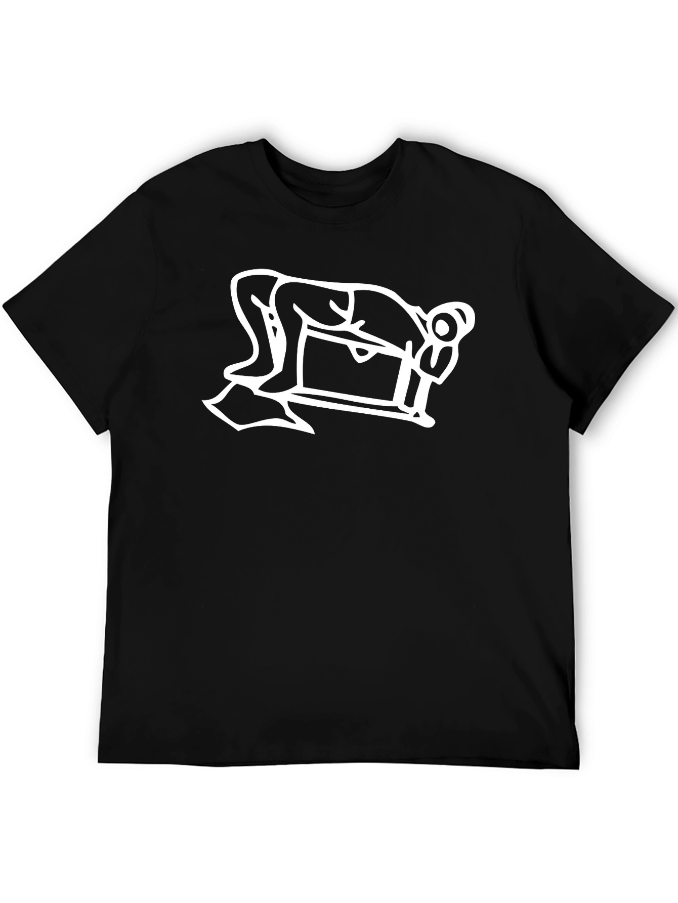 Black T-Shirt with Billiards Player Graphic - 5