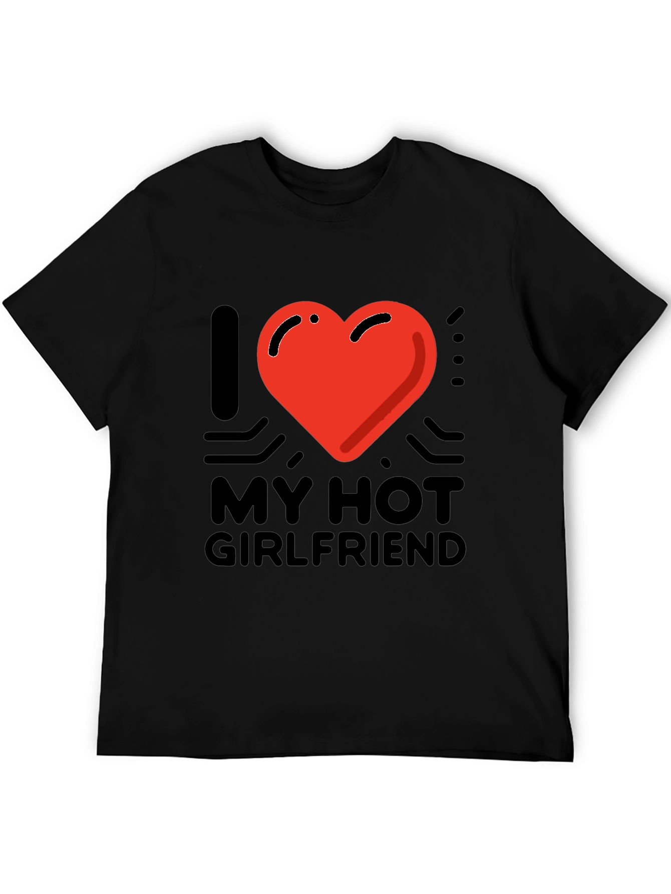 Black I Heart My Hot Girlfriend Graphic Tee - Black view 5