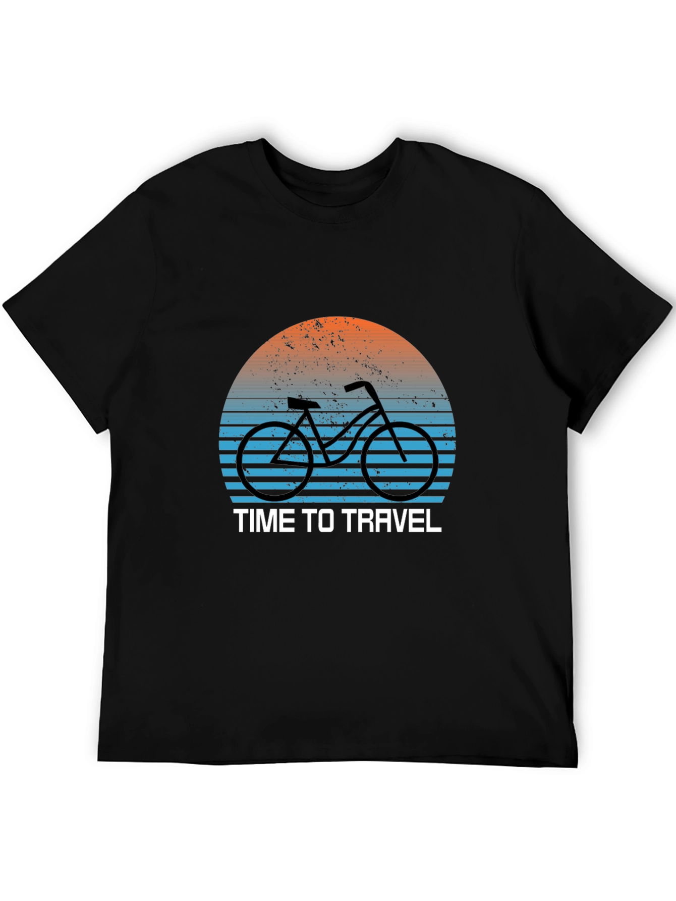 Black Time to Travel Bike Graphic T-Shirt view 5