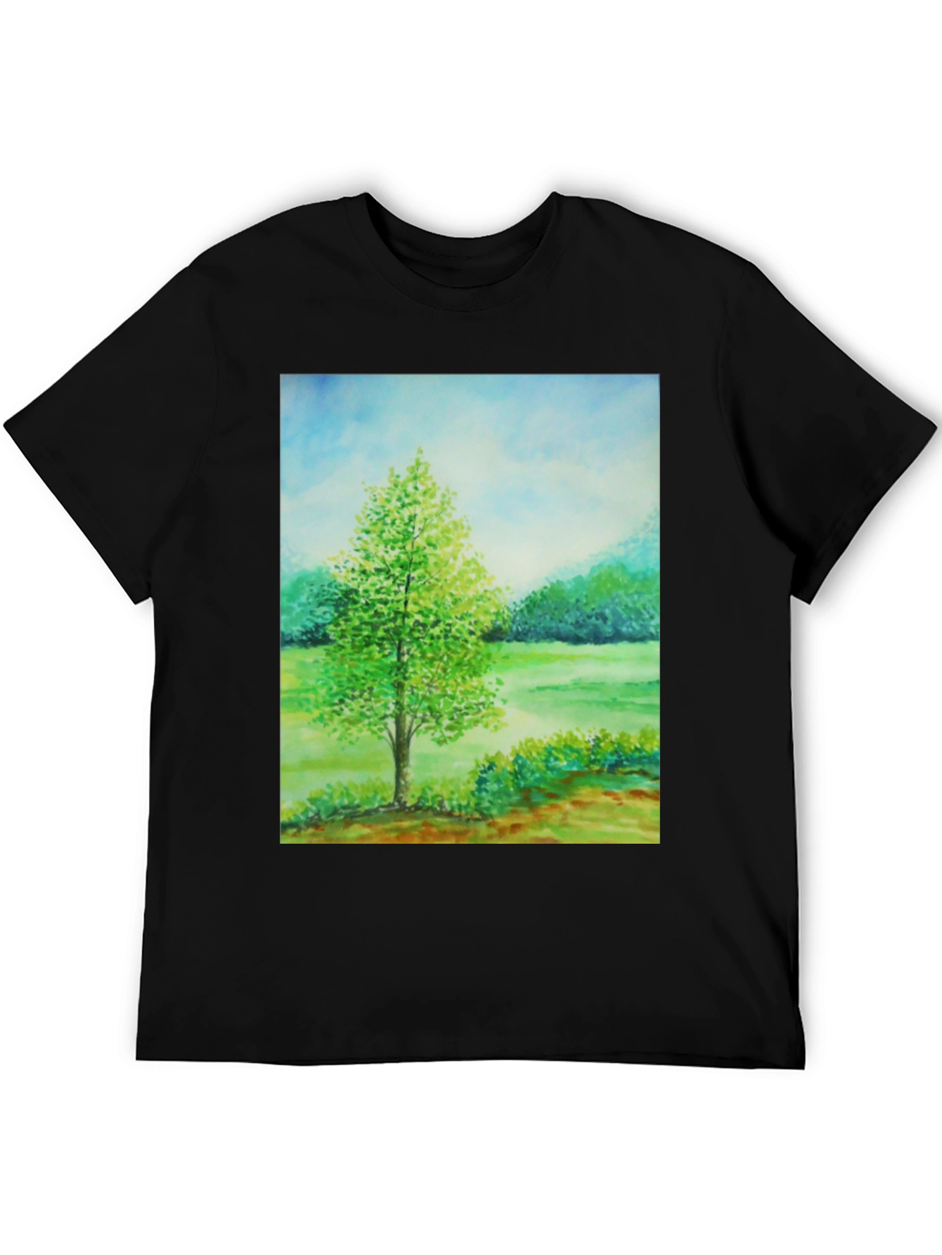 Nature Scene Graphic Tee - Black - 5
