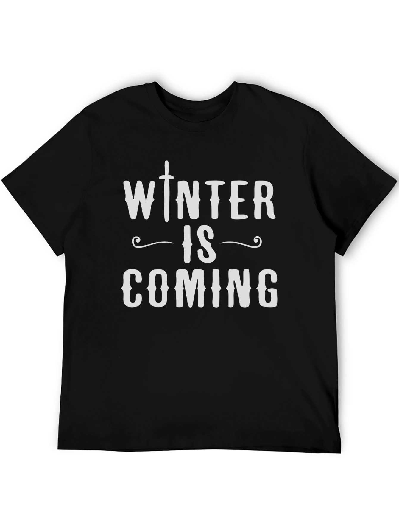 Black Winter is Coming Graphic Tee - Black Cotton Blend view 5