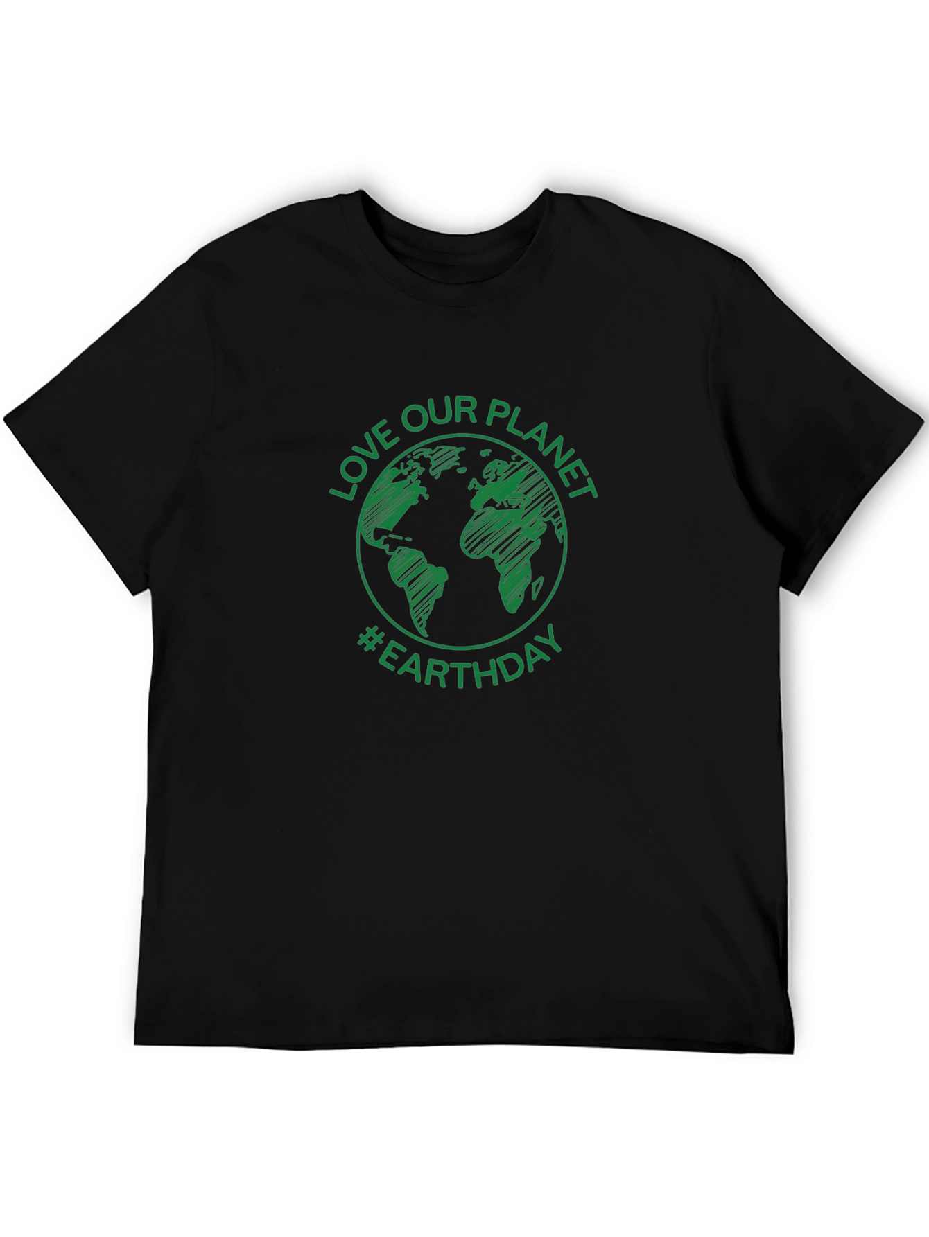 Black Love Our Planet Earth Day T-Shirt - Green Graphic view 5