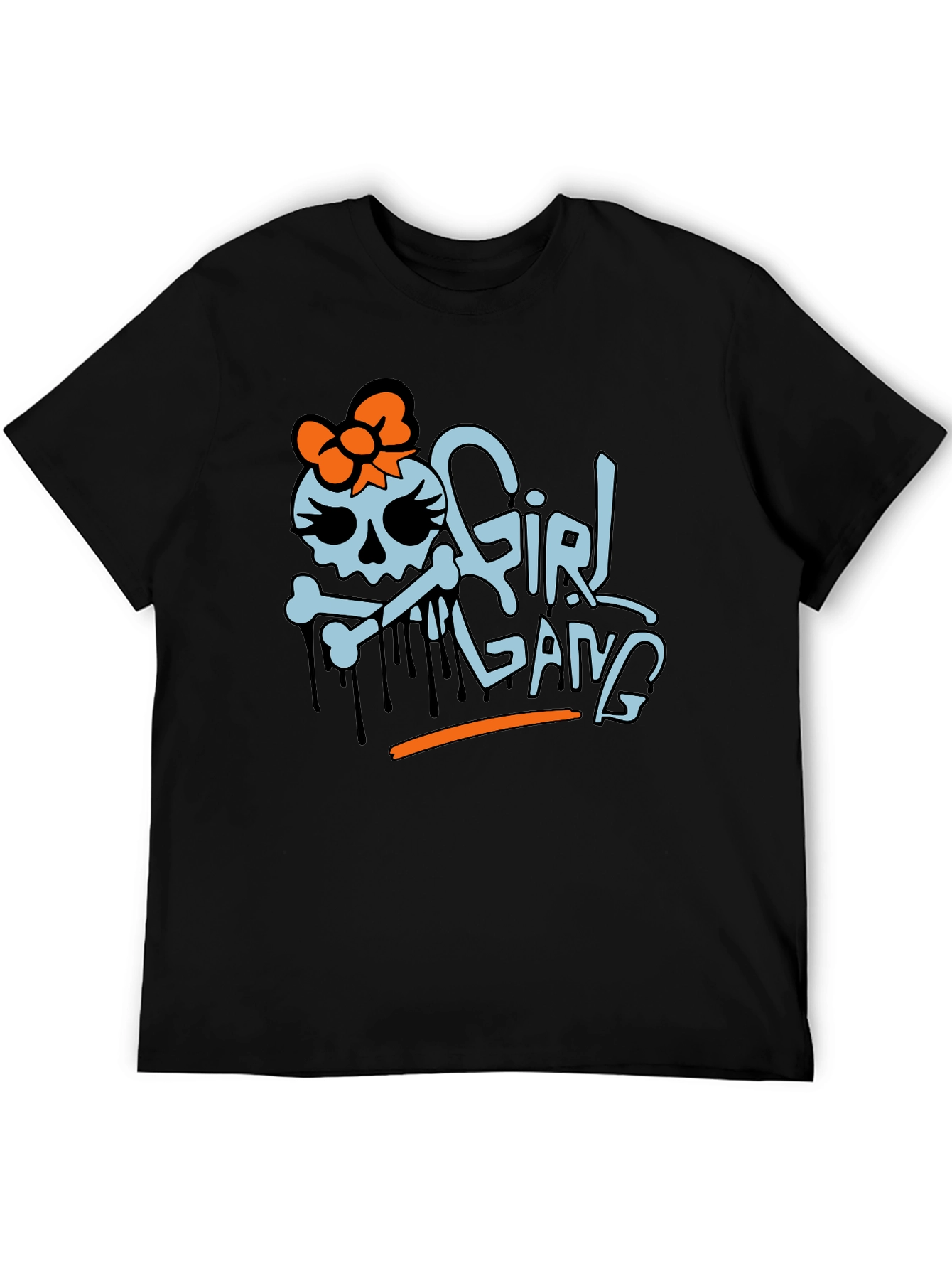 Black Girl Gang Graphic T-Shirt - Trendy Skull Design view 5