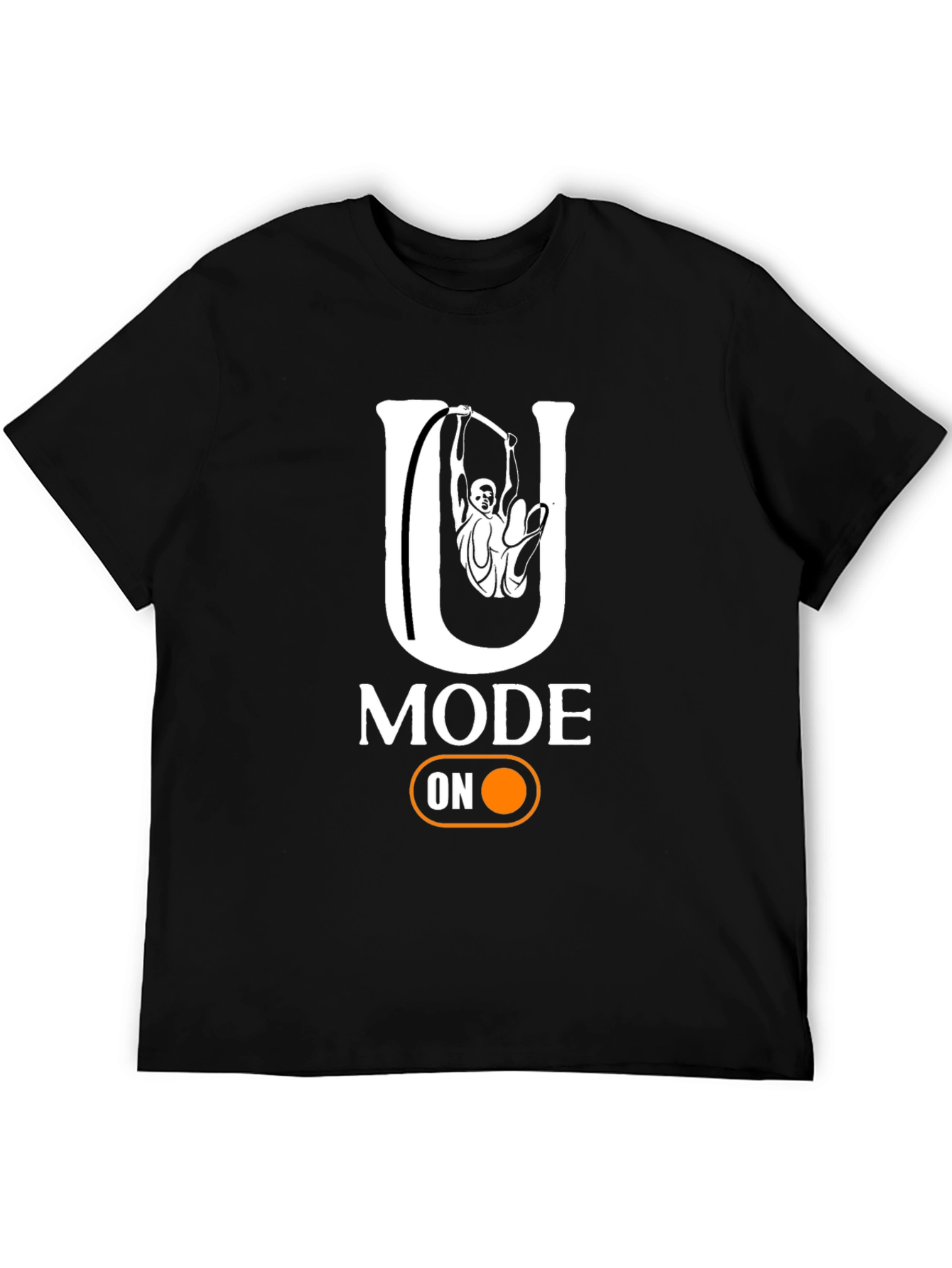 Black U Mode On Black T-Shirt view 5