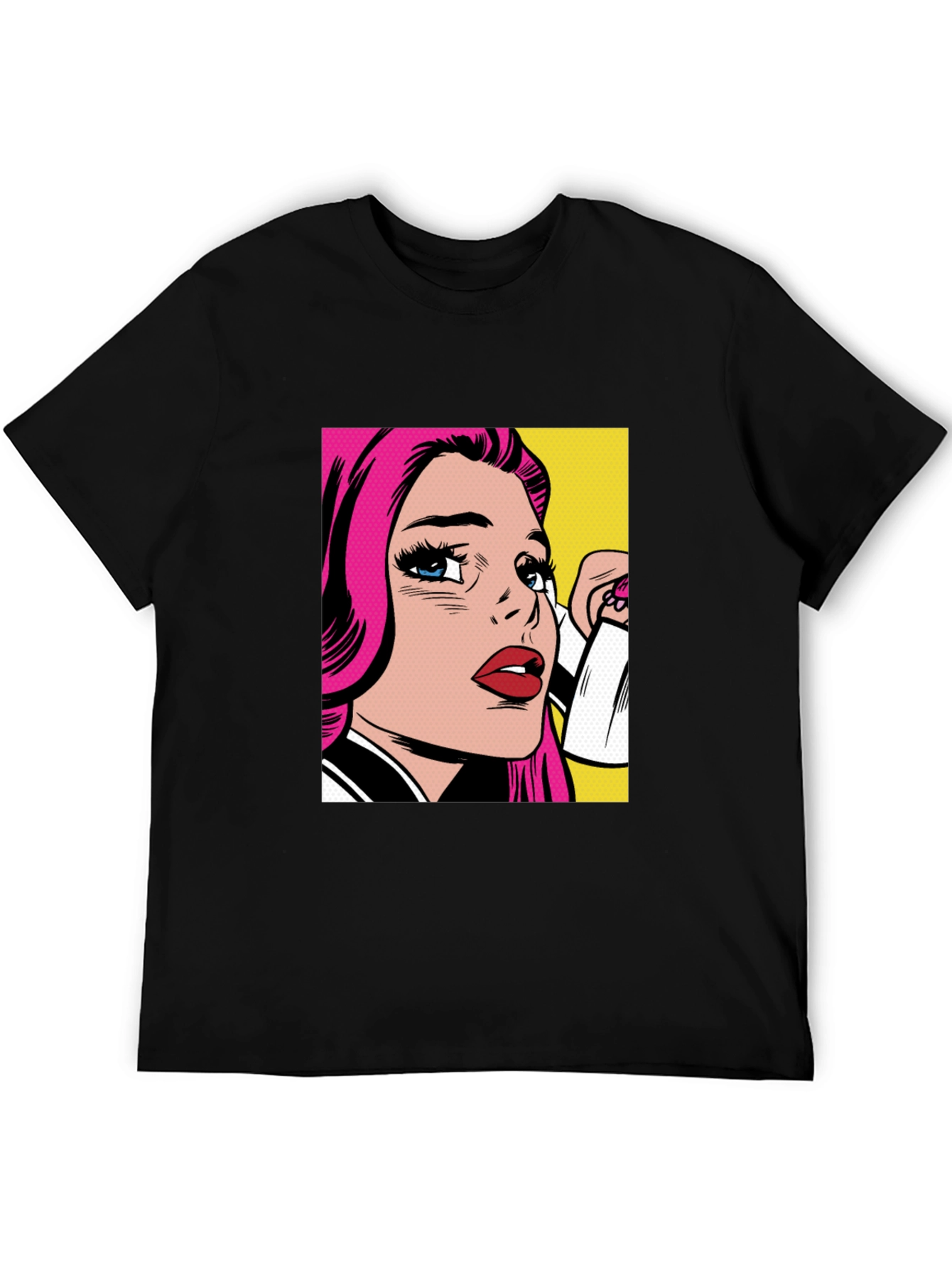 Black Pop Art Graphic Black T-Shirt view 5