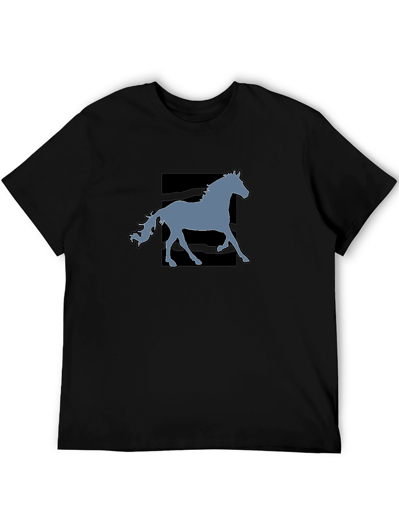 Black Black Horse Graphic Tee - Stylish Men's Casual T-Shirt view 5