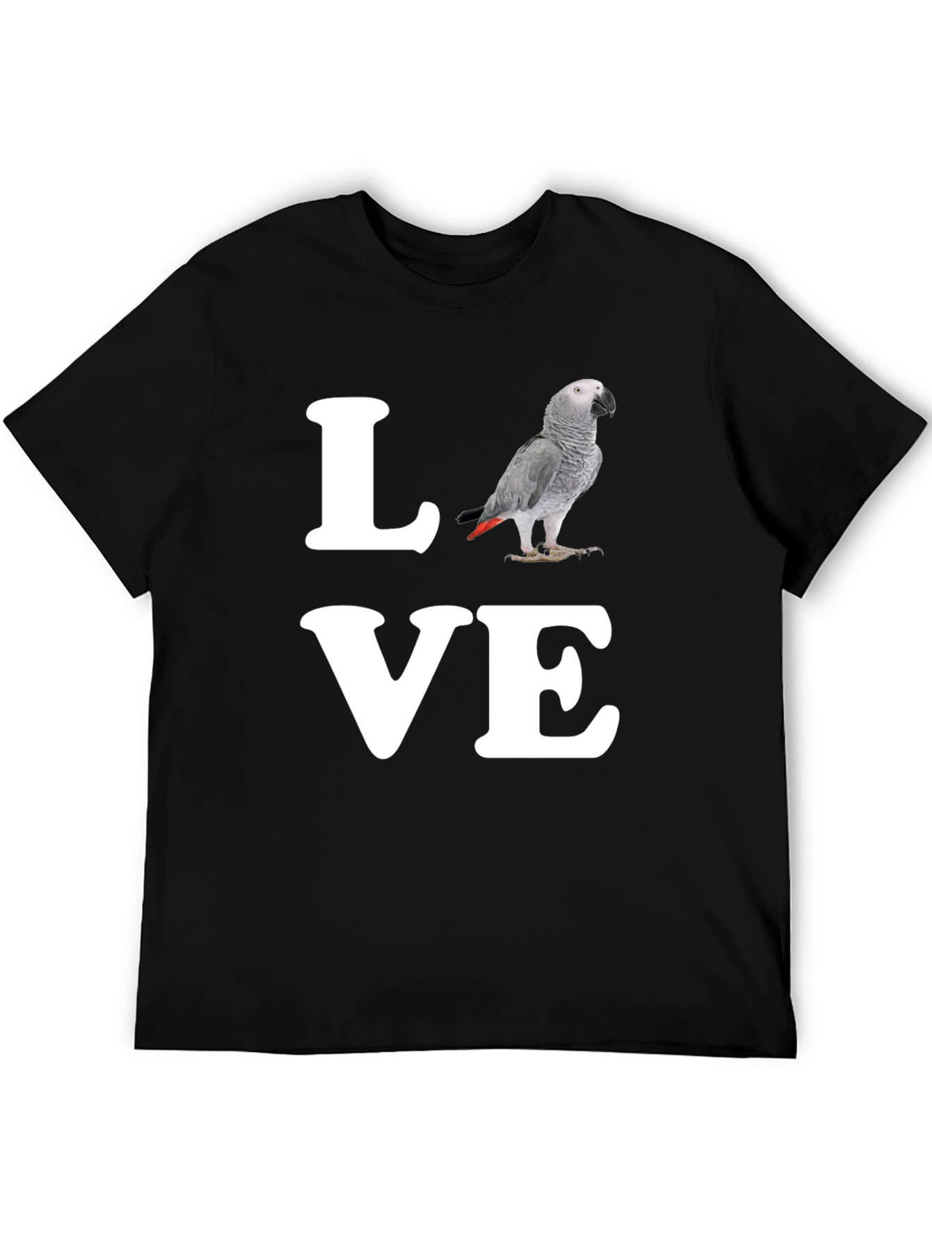 Black Love Parrot T-Shirt - Unique Graphic Tee view 5