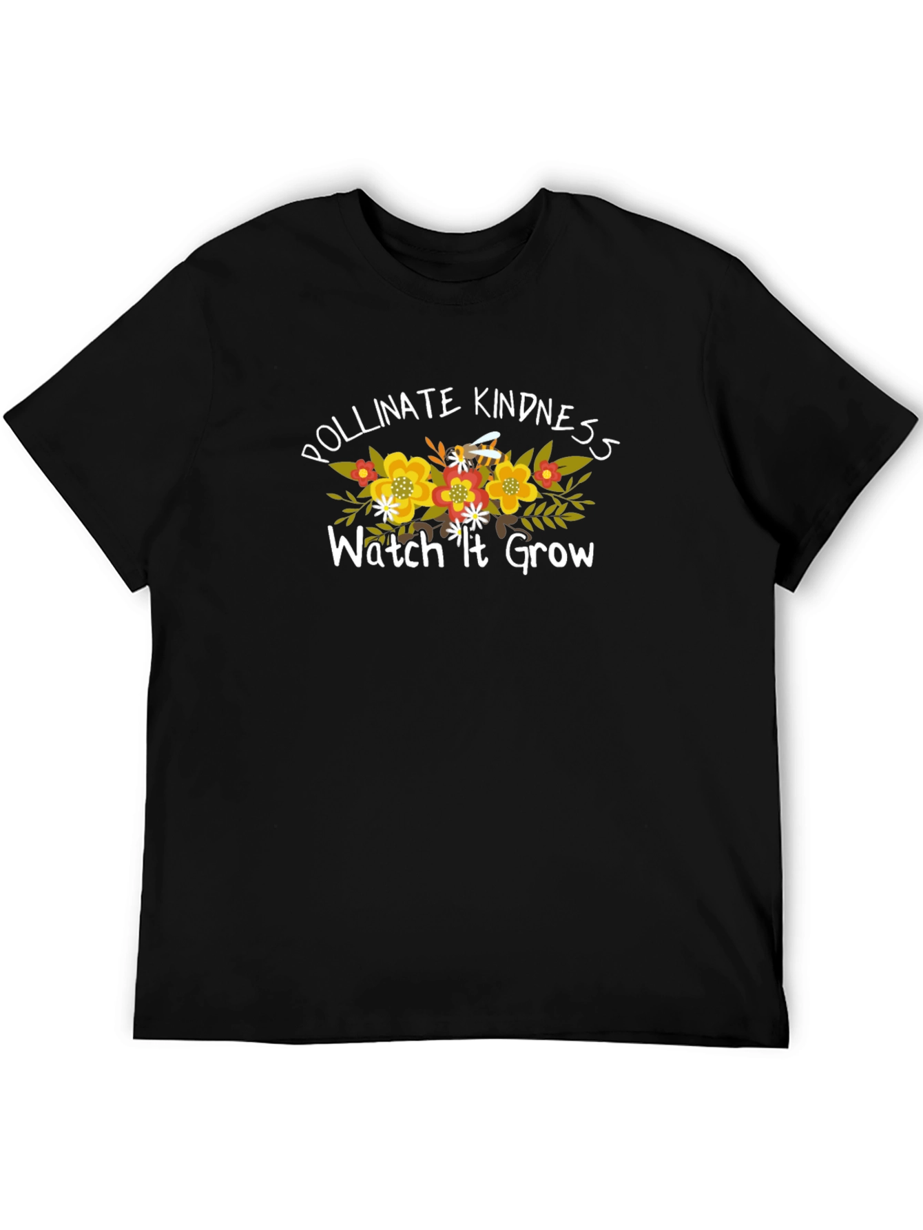 Black Pollinate Kindness Black T-Shirt view 5