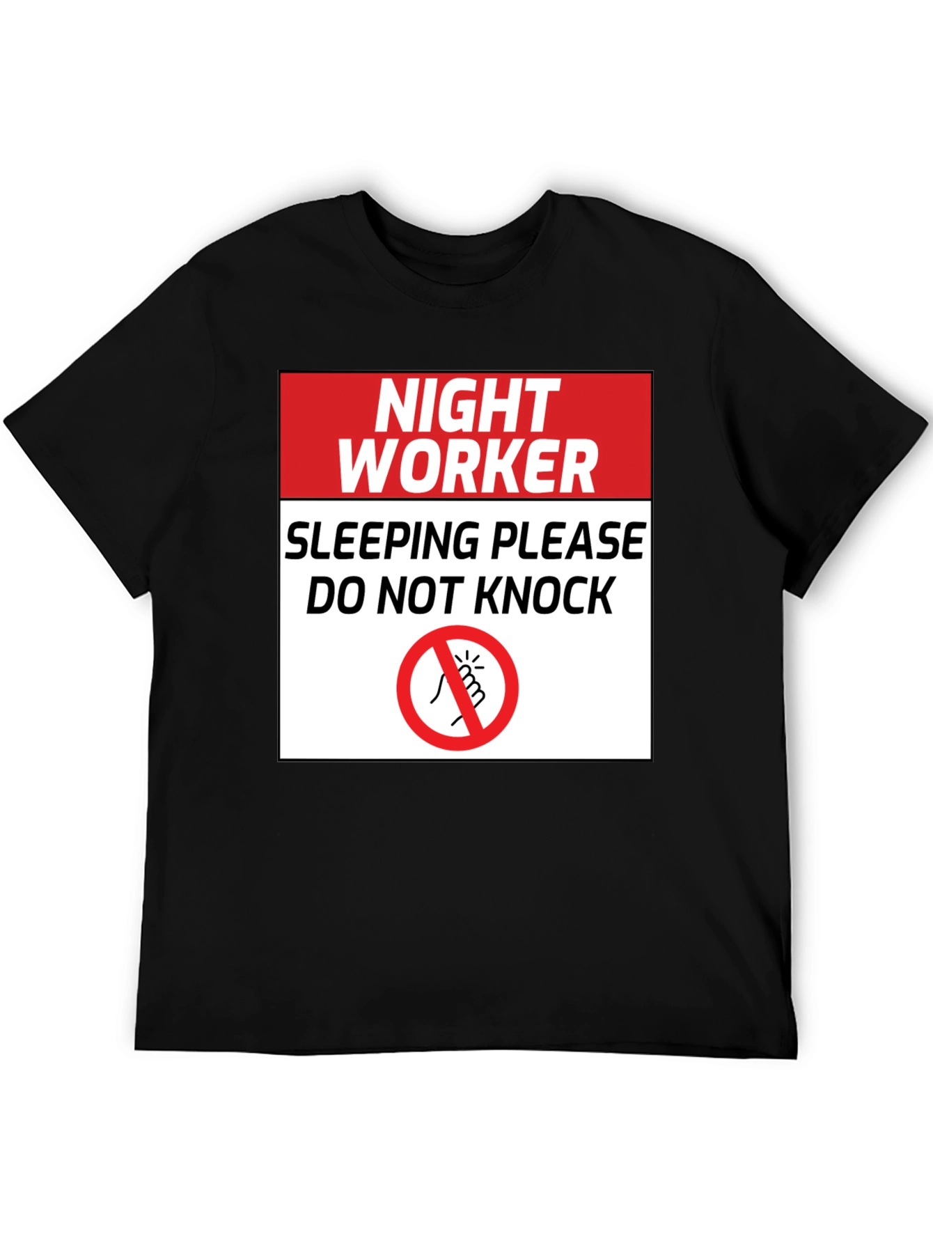Black Night Worker Sleeping - Do Not Knock Graphic Tee view 5