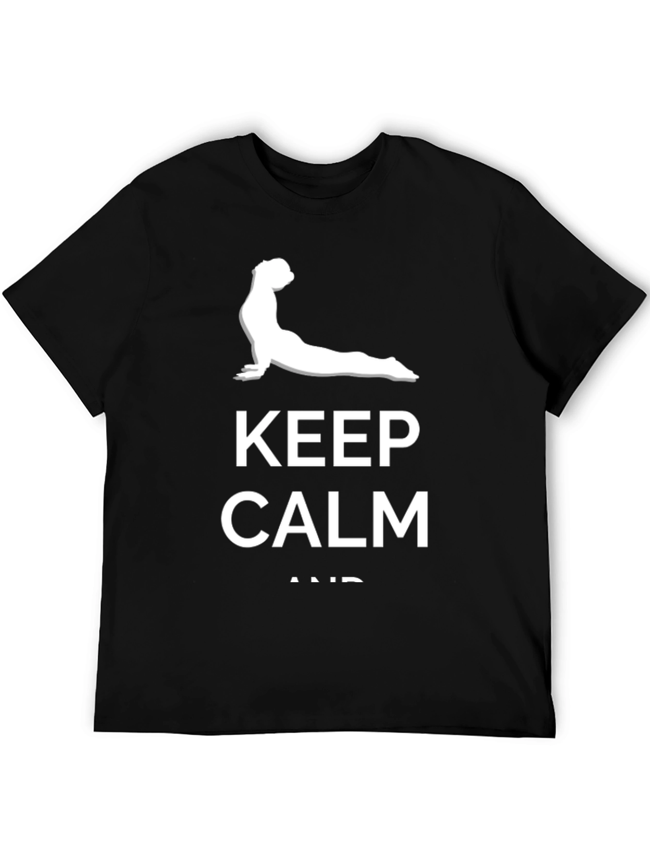 Black Keep Calm Yoga Dog T-Shirt - Black view 5