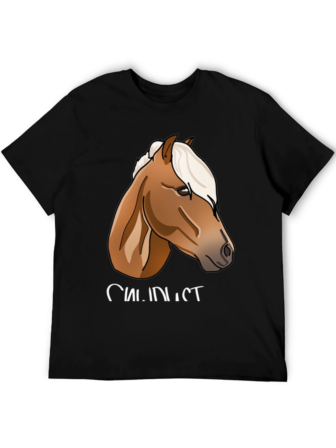 Black Horse Graphic Print Black T-Shirt view 5