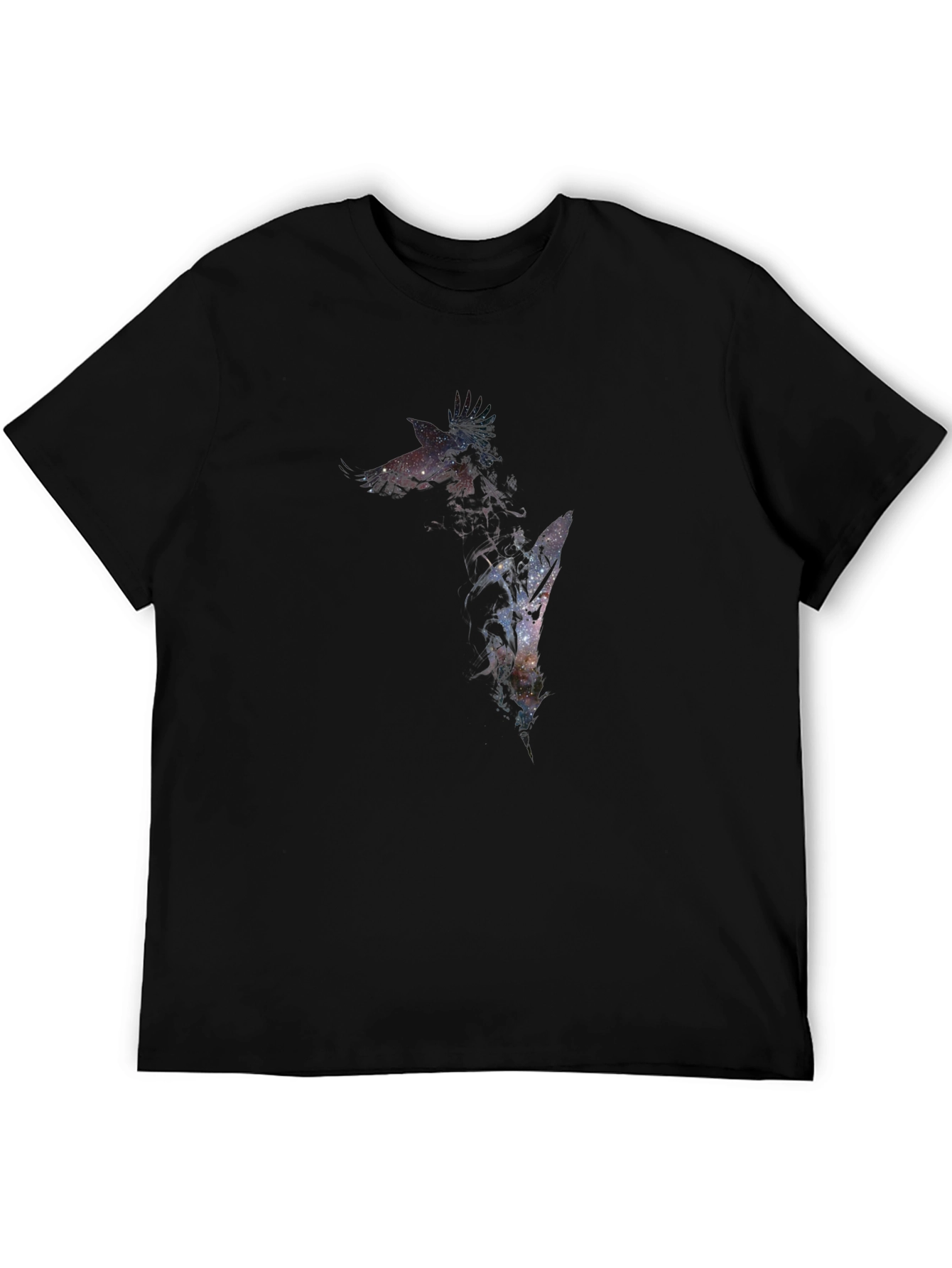 Black Galaxy Giraffe Graphic Tee - Men's Black T-Shirt view 5