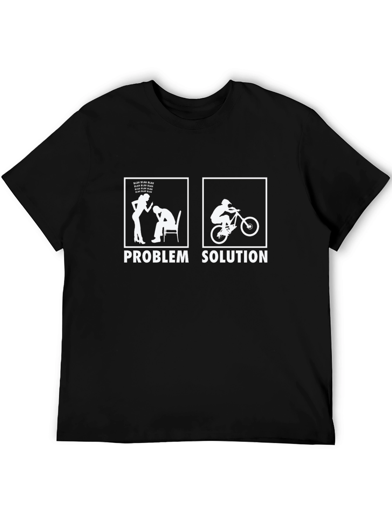 Black Problem Solution Biker Graphic T-Shirt view 5