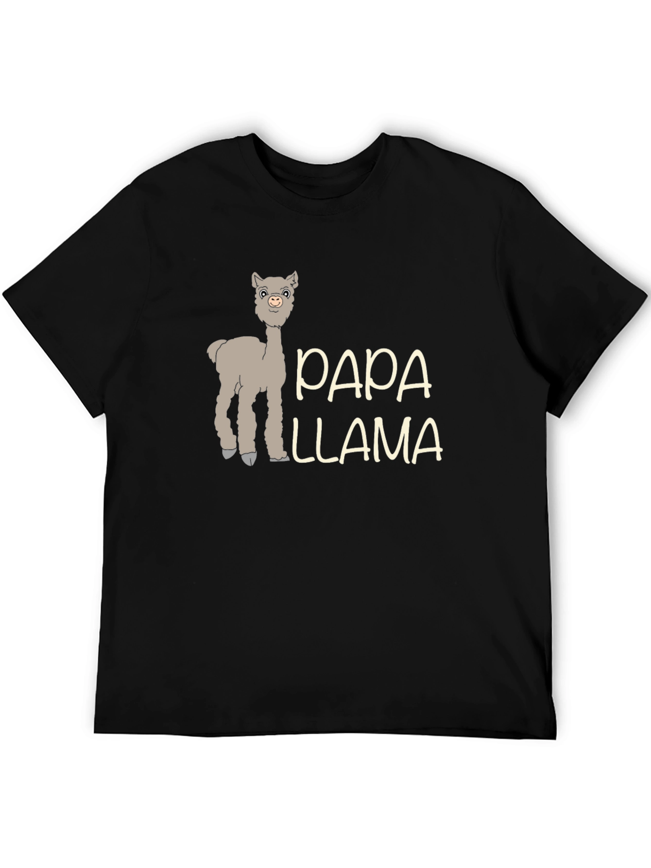 Black Papa Llama Graphic Tee - Men's Black T-Shirt view 5