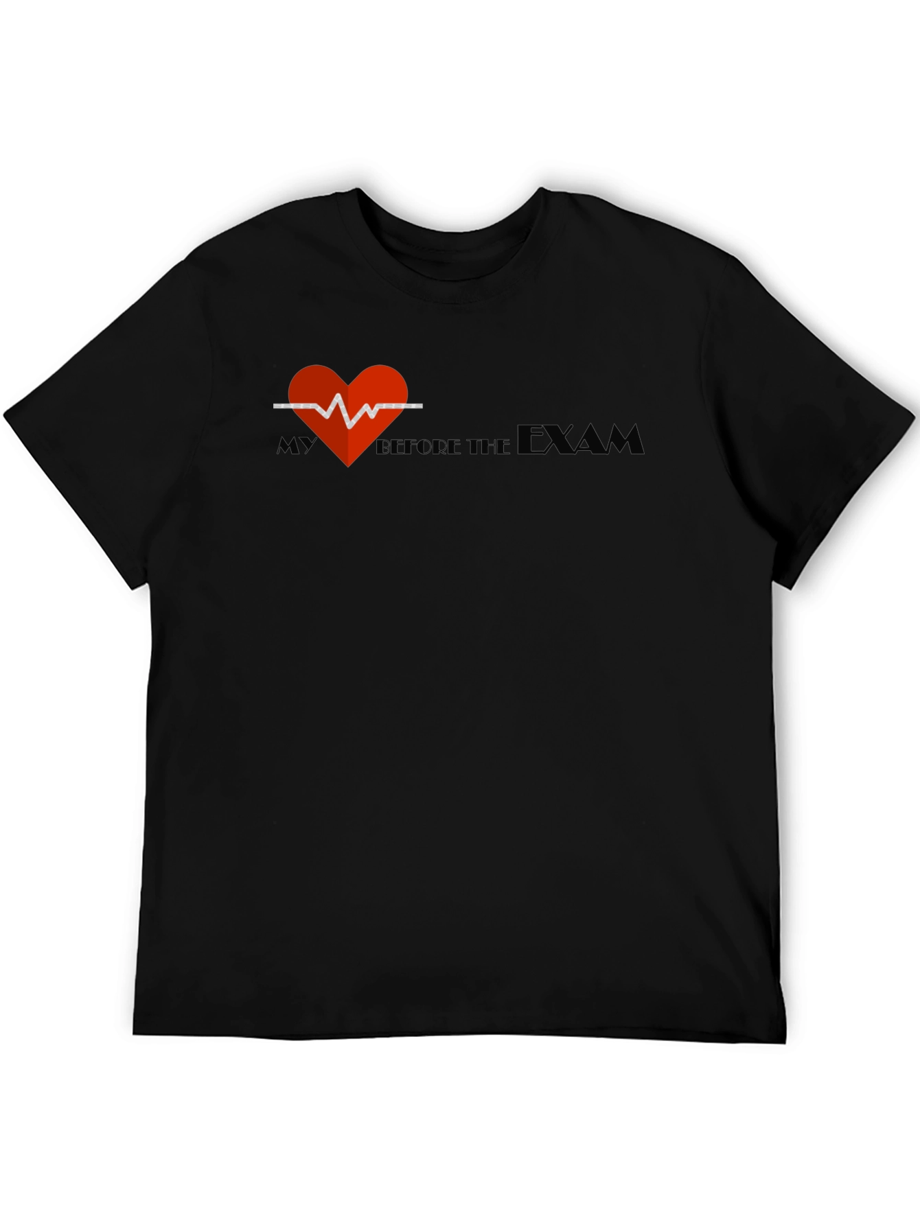 Black Heartbeat Before the Exam Tee view 5