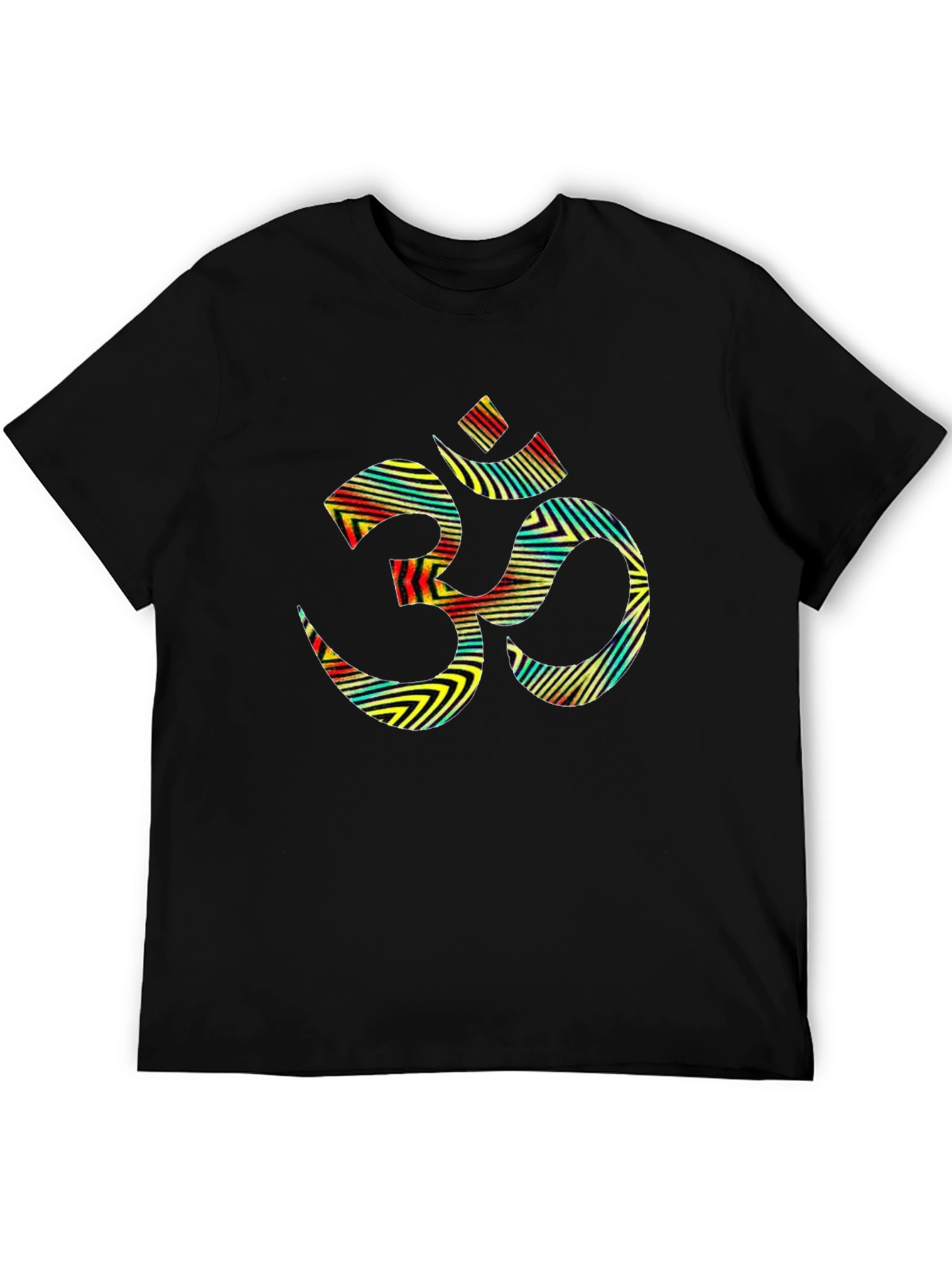 Black Om Symbol Graphic Tee - Black Cotton Blend view 5