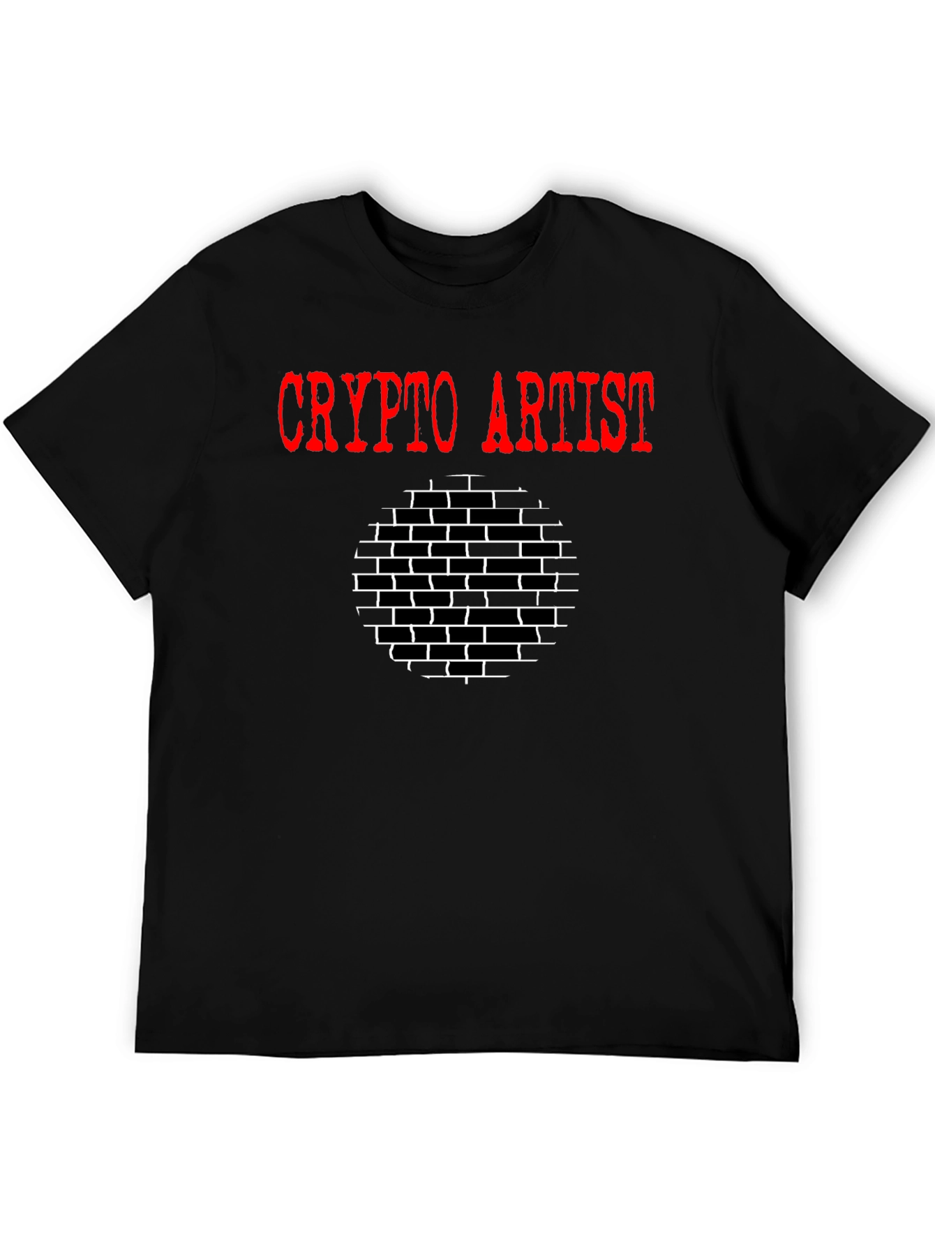Black Crypto Artist Graphic Tee - Black Cotton T-Shirt view 5