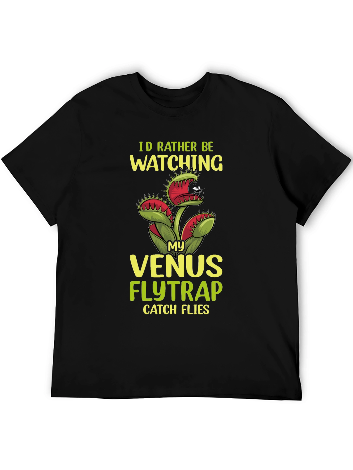 Black Venus Flytrap Graphic T-Shirt - Funny Plant Lover Tee view 5