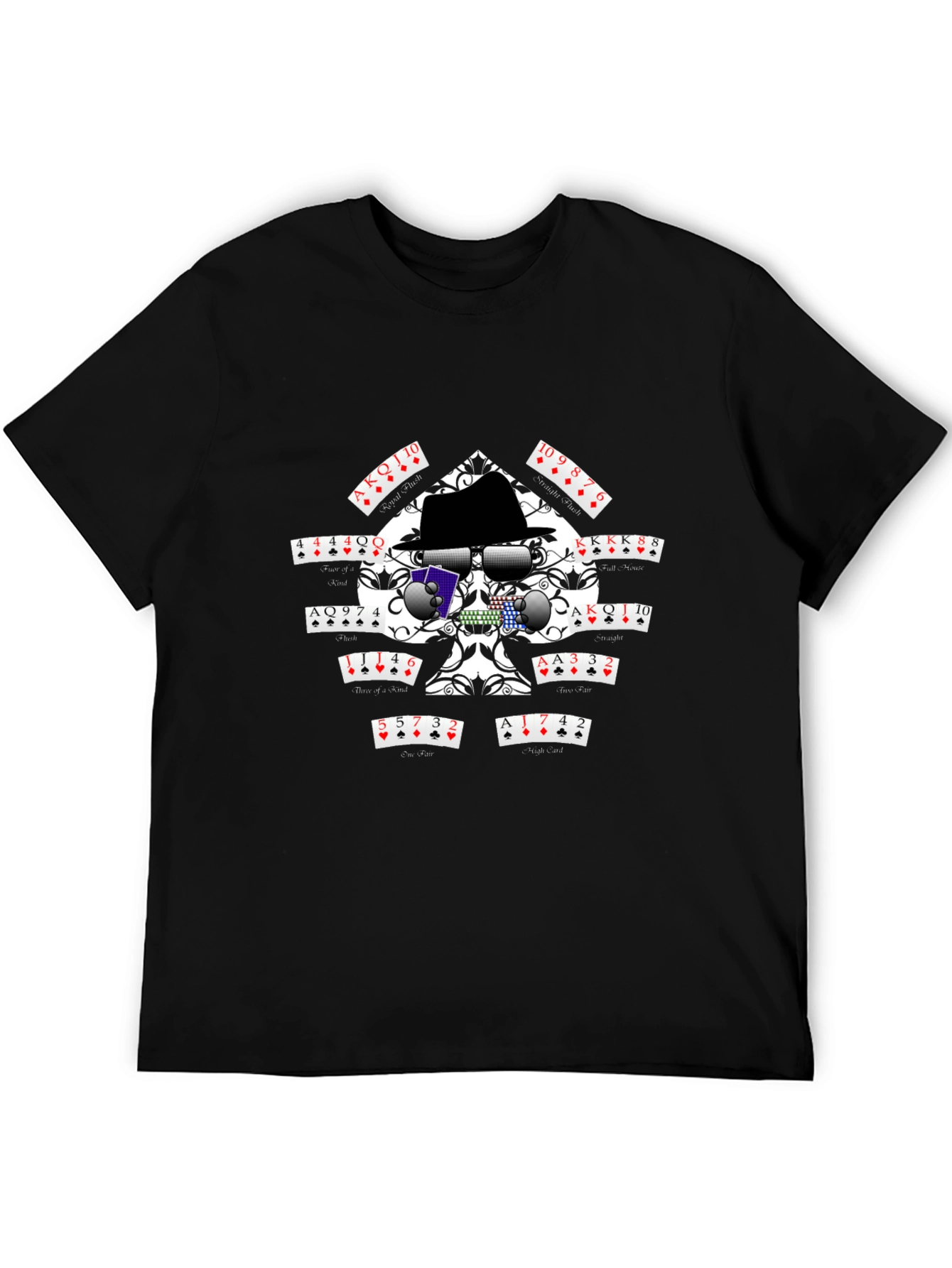 Black Poker Skull T-Shirt - Casino Style view 5