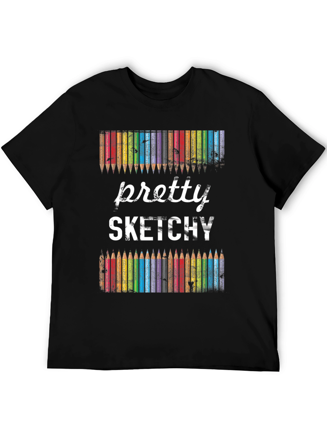 Black Pretty Sketchy Graphic Tee view 5