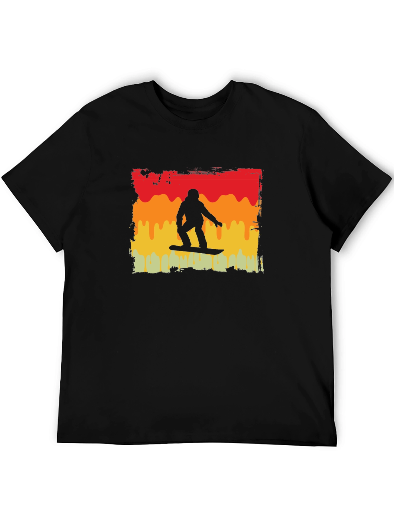 Black Retro Snowboarder Graphic Tee - Black view 5