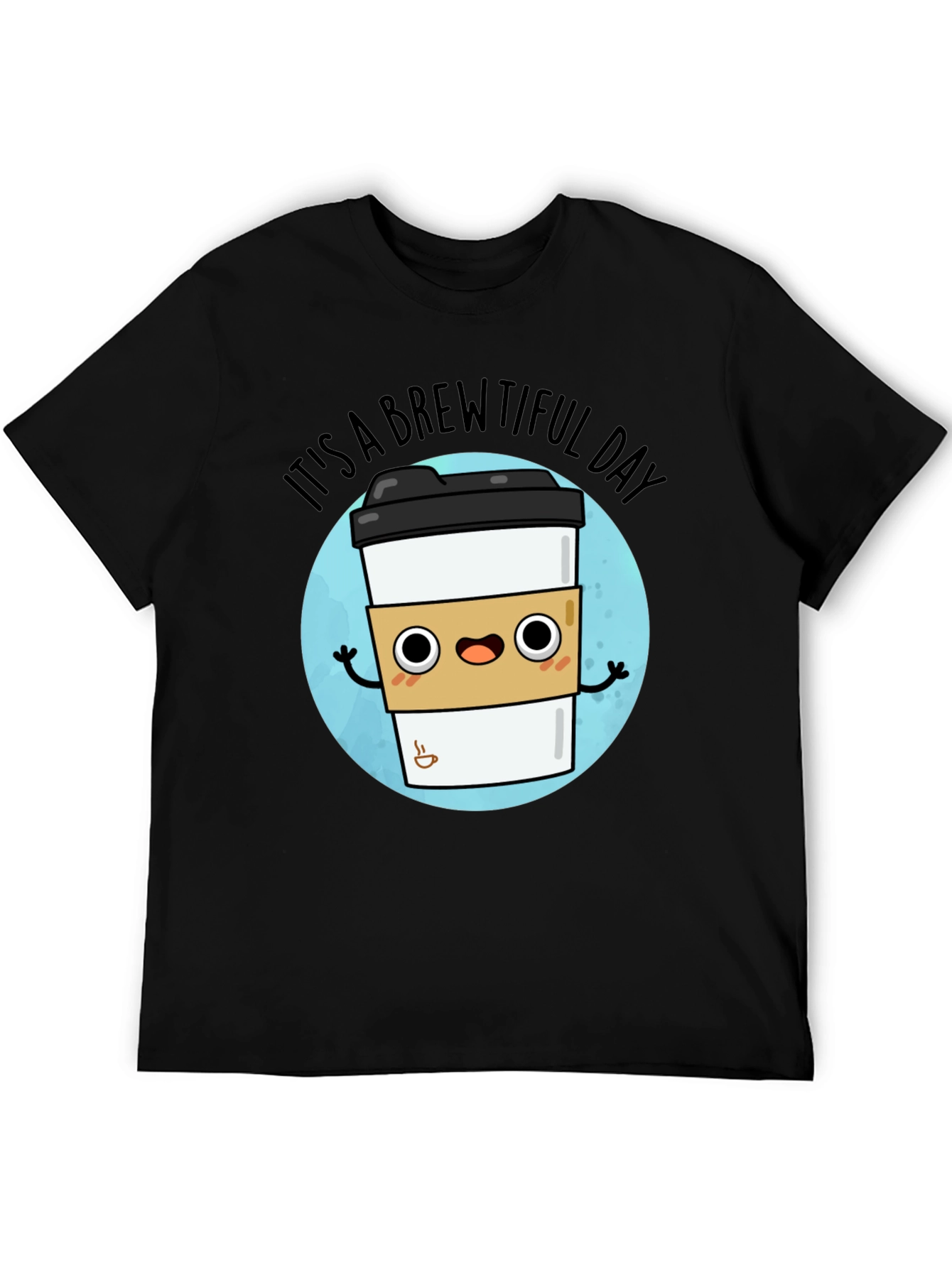 Black Brewtiful Day Graphic T-Shirt - Coffee Lover Tee view 5