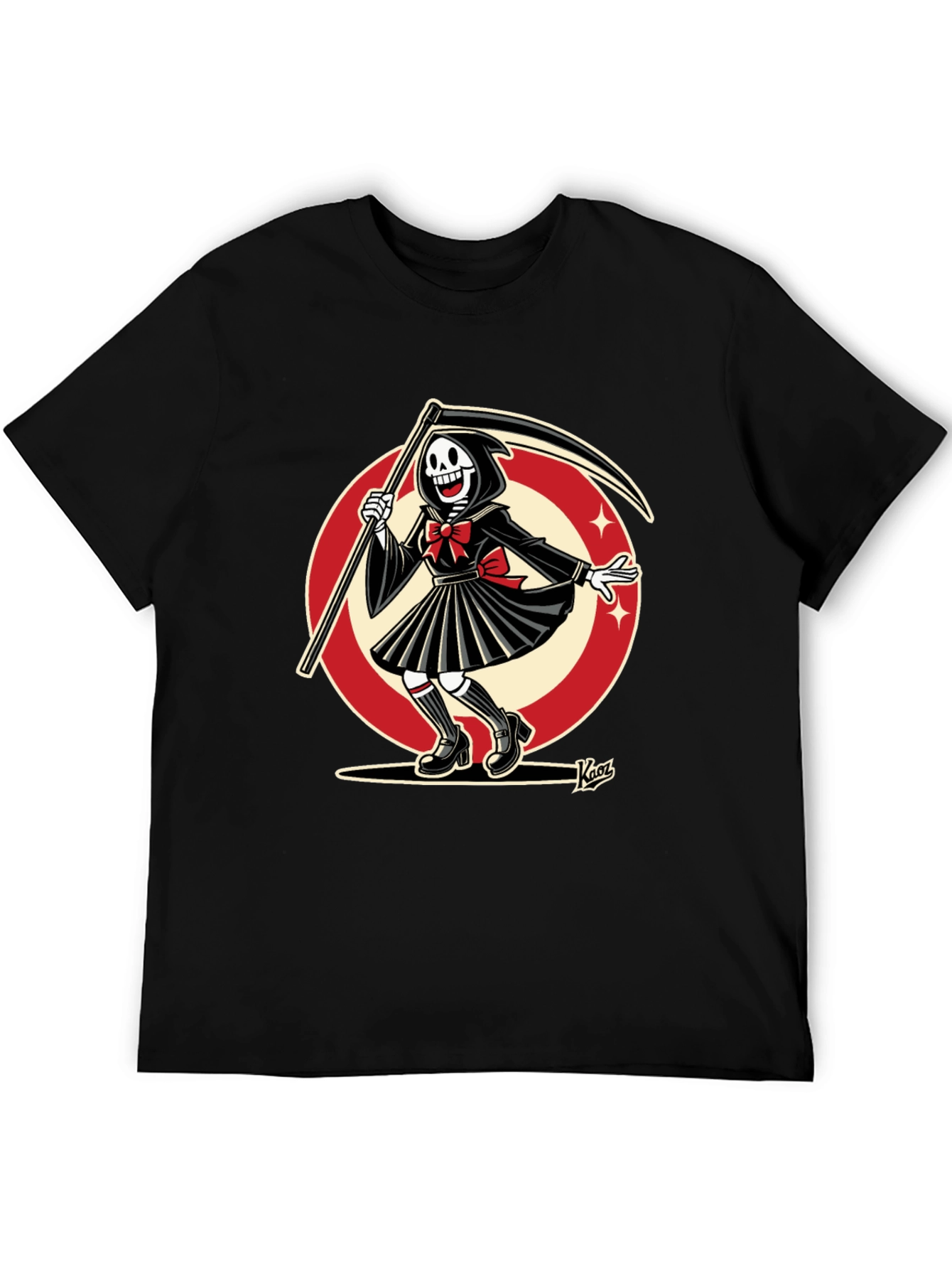 Black Grim Reaper T-Shirt - Anime Style view 5