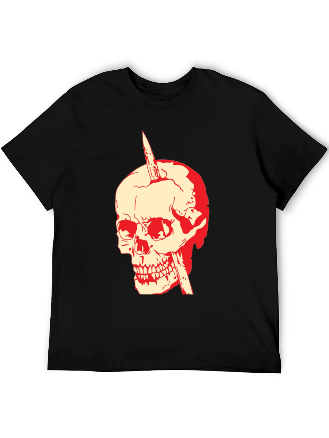 Black Skull & Dagger Graphic Tee - Bold Style view 5