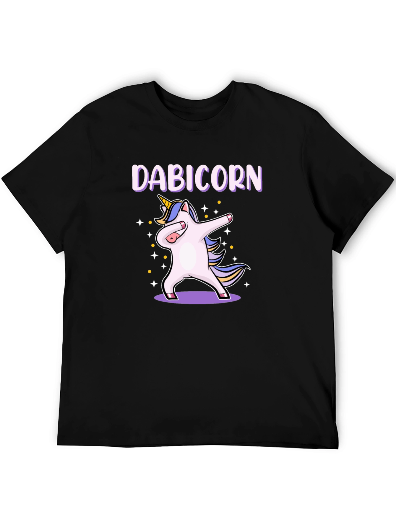 Black Dabicorn T-Shirt - Unicorn Dabbing Design view 5