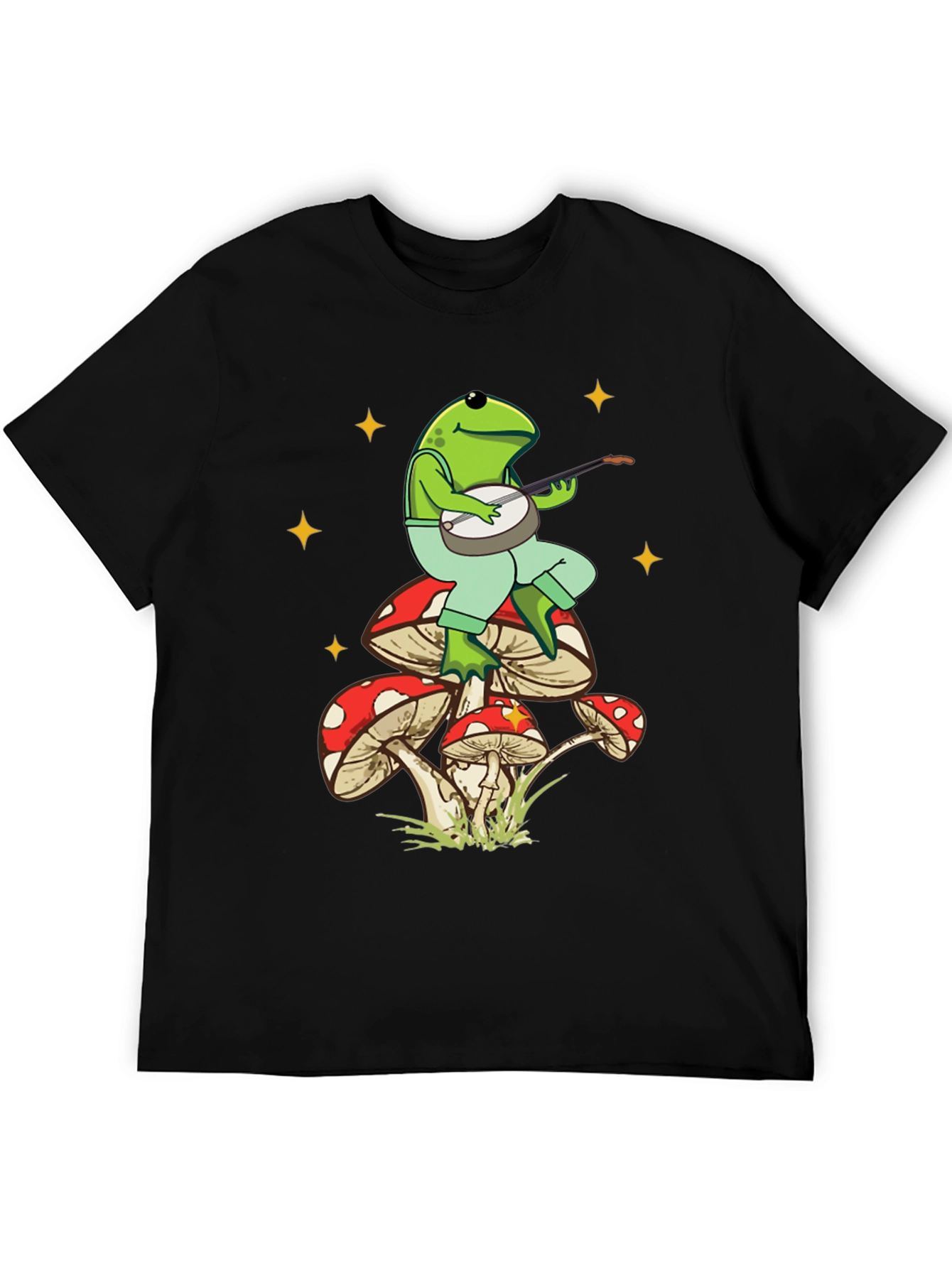 Black Frog Banjo Mushroom T-Shirt view 5