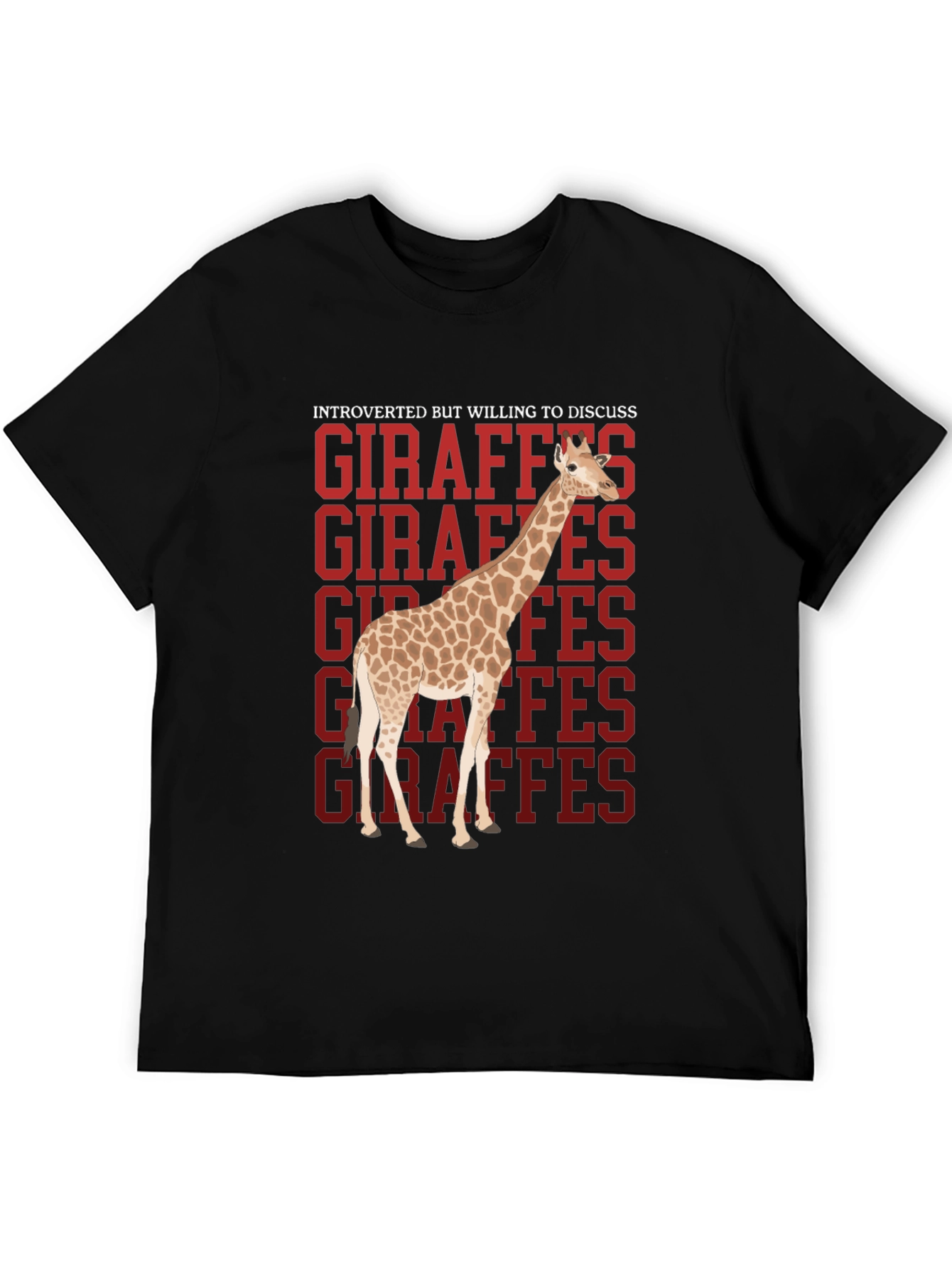 Black Introverted Giraffe T-Shirt view 5