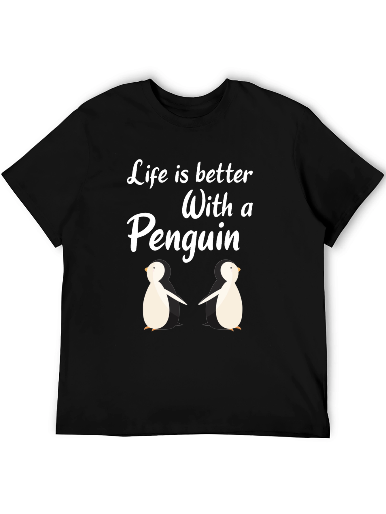 Black Penguin Life T-Shirt:  Better With Penguins! view 5