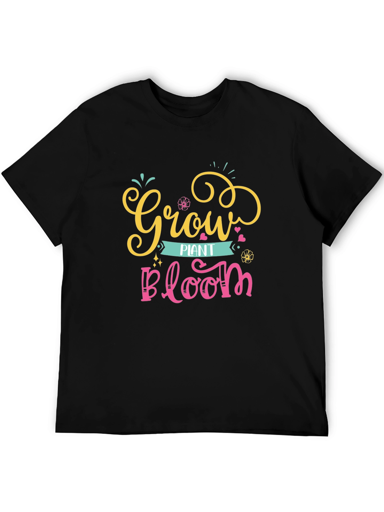 Black Grow Plant Bloom T-Shirt - Nature Lover Tee view 5