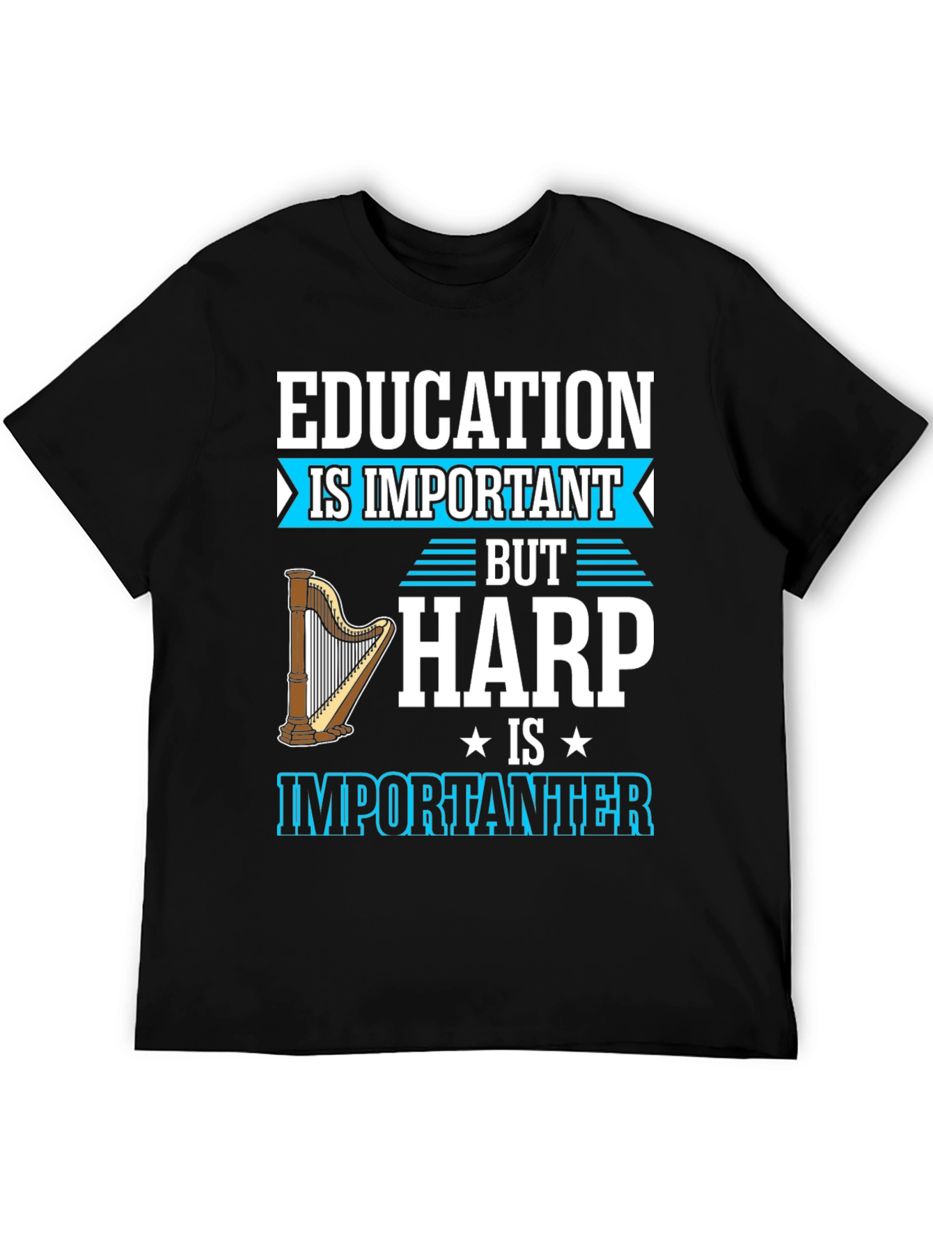 Black Education Important, Harp Importanter T-Shirt view 5